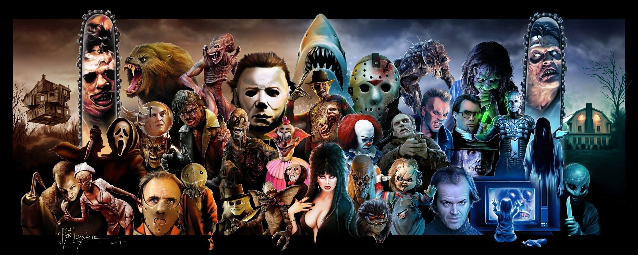 2500x1000 Horror Characters Wallpaper Free Horror Characters, Dual Screen