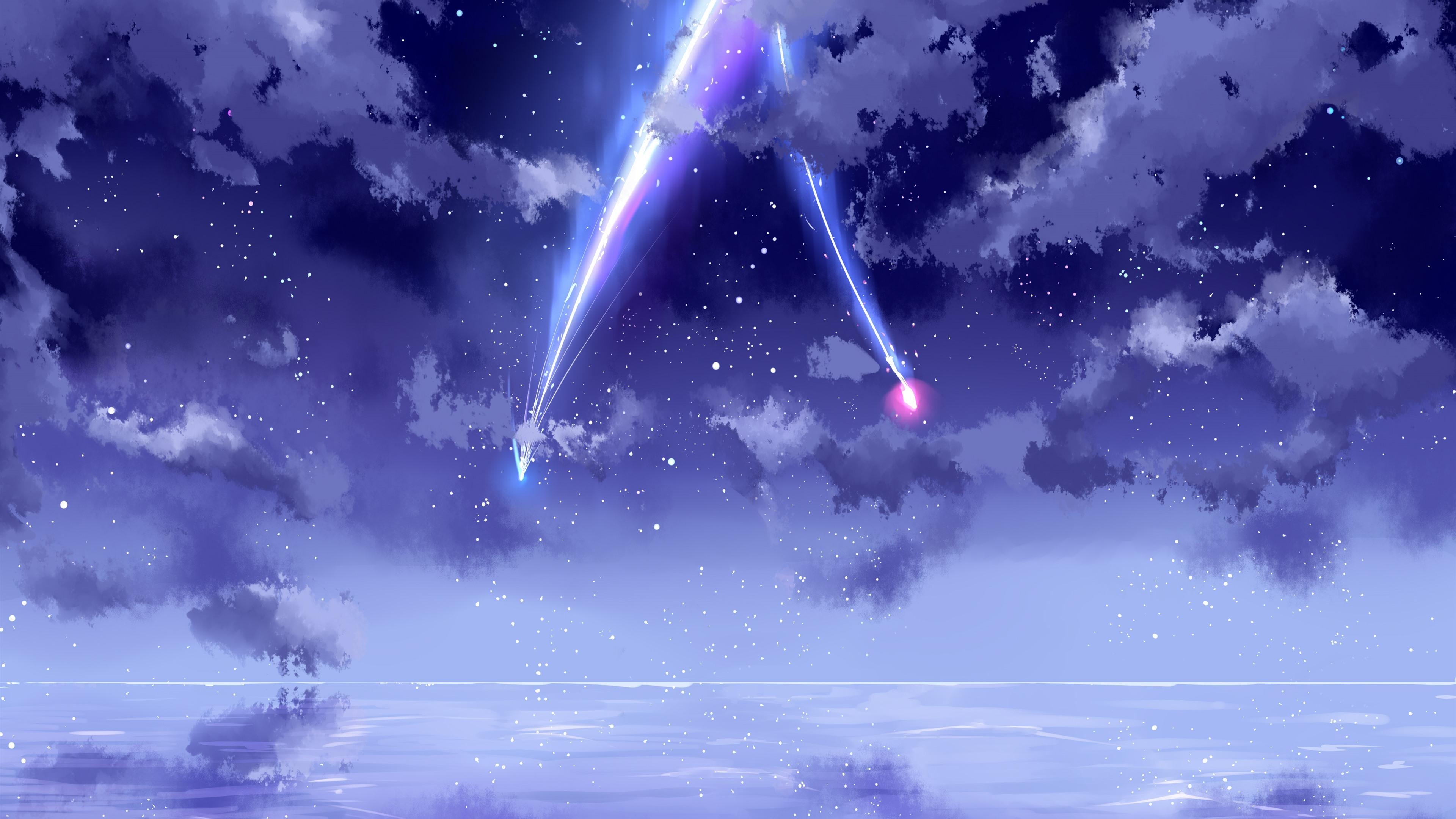 3840x2160 Wallpaper Your Name, beautiful sky, meteor, anime  UHD 4K, Desktop