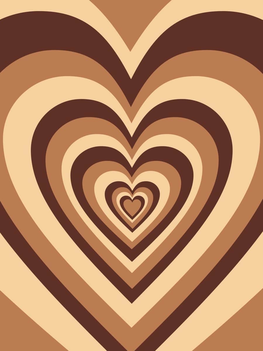 900x1200 Brown Heart Wallpaper, Phone