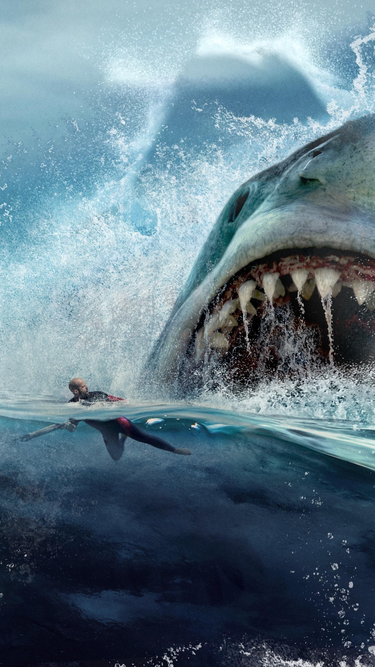 1540x2740 The Meg (2018) Phone Wallpaper. Moviemania. Shark picture, Megalodon, Shark art, Phone