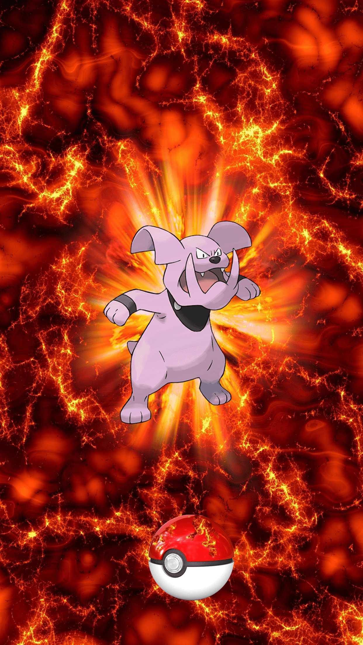 1250x2210 Fire Pokeball Granbull Unknown Snubbull, Phone