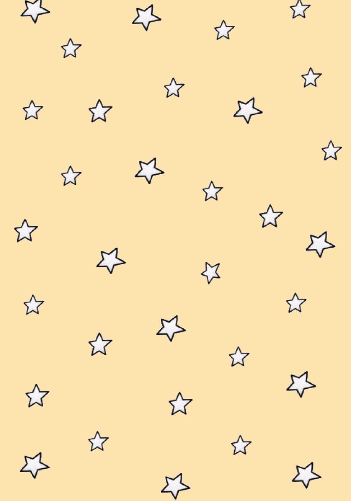 1200x1720 minimalist stars wallpaper with pastel yellow background, Phone