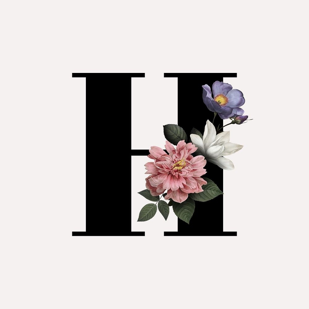 1000x1000 Floral Alphabet H Image Wallpaper, Phone