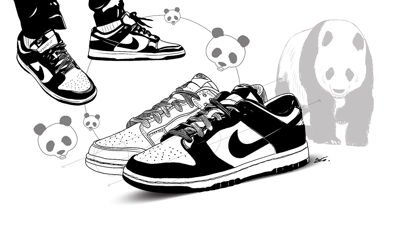 1400x790 Nike Dunk Low ''Panda'' Product Concept & Design Sketch, Desktop