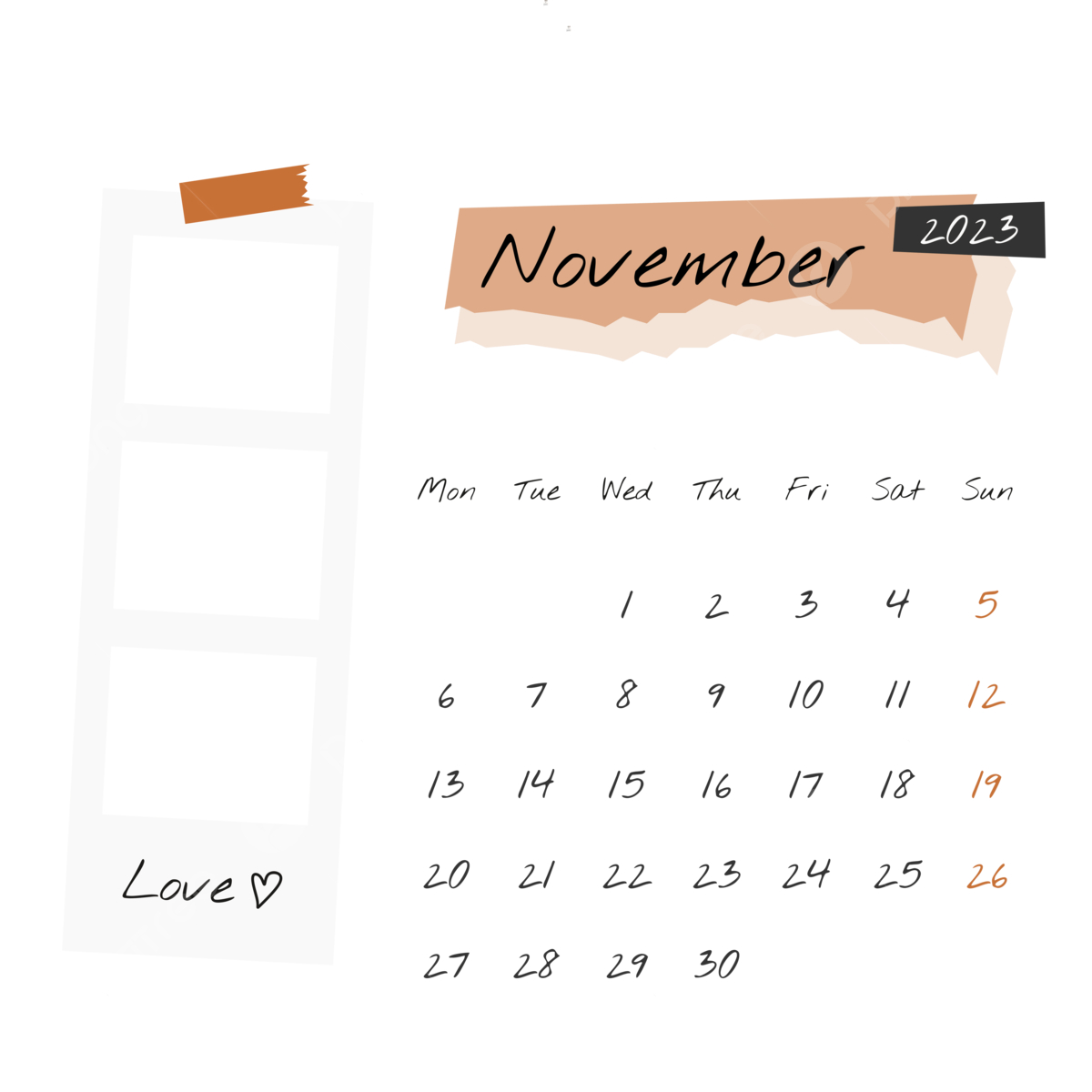 1200x1200 Calendar November Vector HD Image, November 2023 Calendar With Polaroid Frame, November November, Kalender November PNG Image For Free Download, Phone