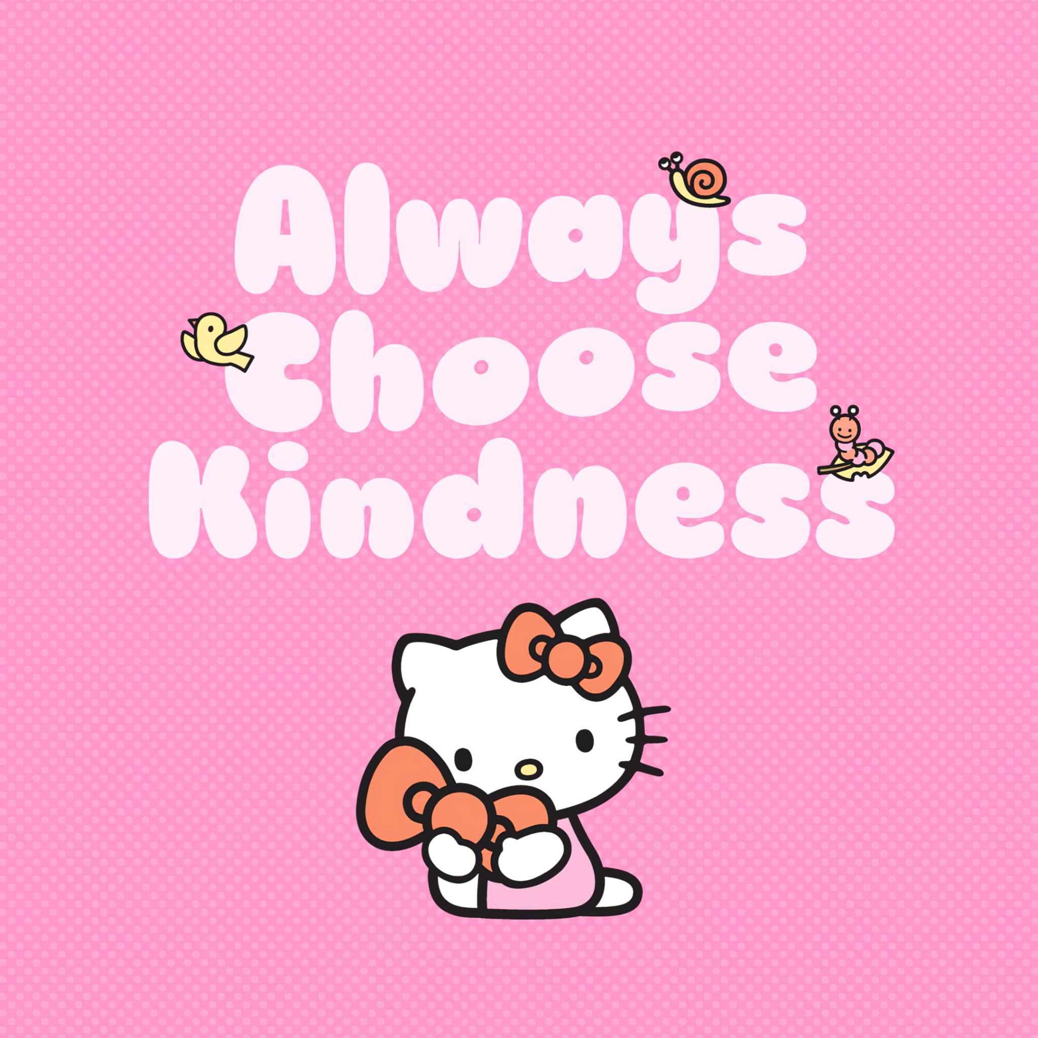 2050x2050 Always choose Kindness Wallpaper 4K, Hello Kitty background, Cute, Phone