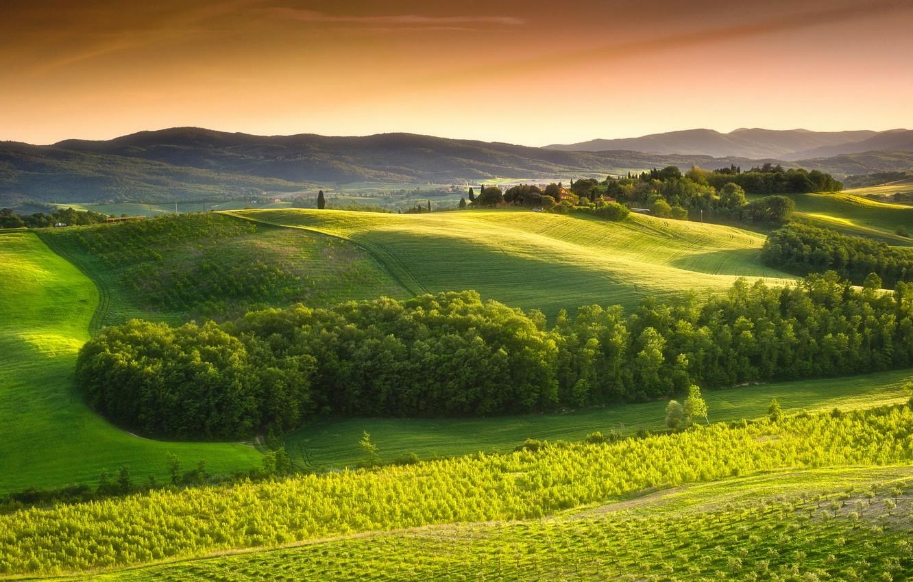 1340x850 Wallpaper the sky, trees, landscape, nature, Italy, Landscape, sky, Desktop