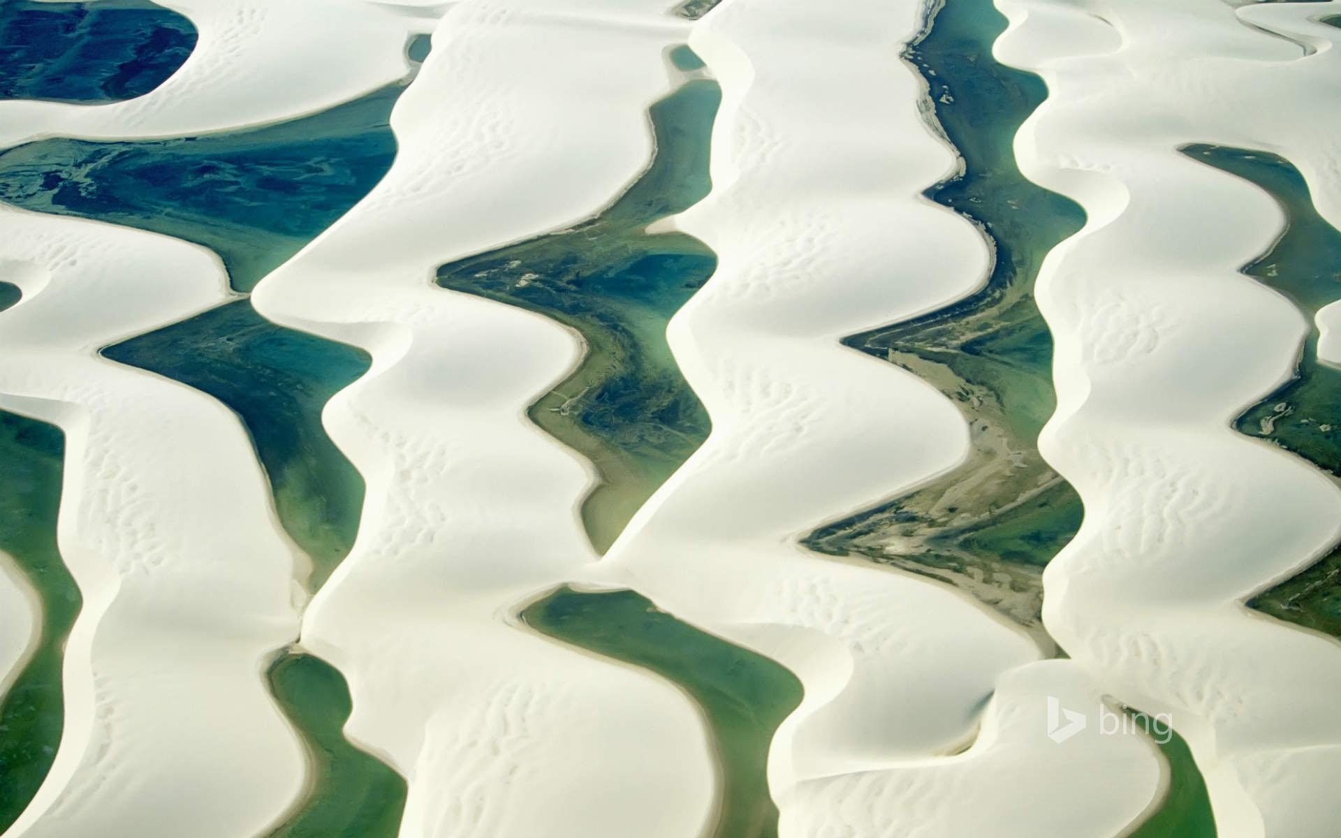 1920x1200 Sandy dunes and natural pools, Lençóis Maranhenses National Park, Desktop