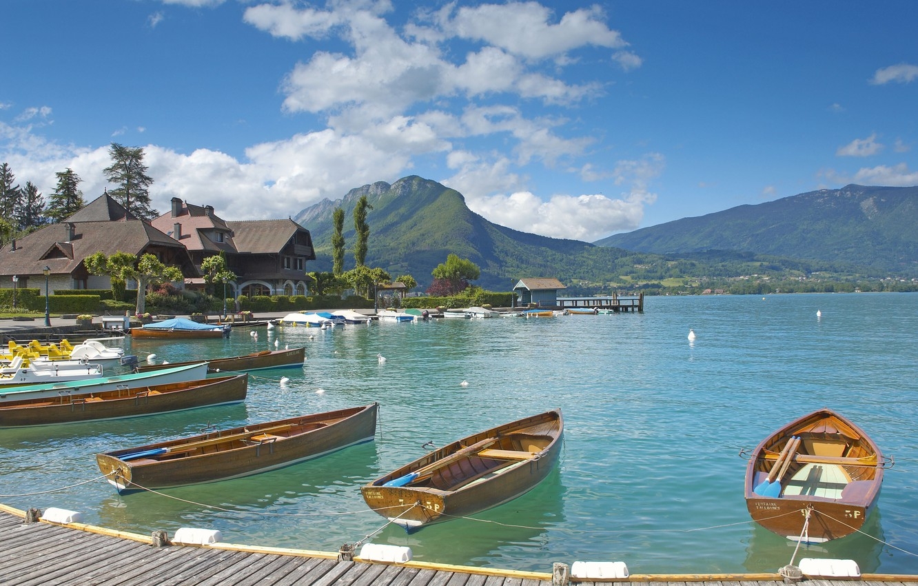 1340x850 Wallpaper the city, lake, France, Marina, Annecy, le Lac Annecy image for desktop, section город, Desktop