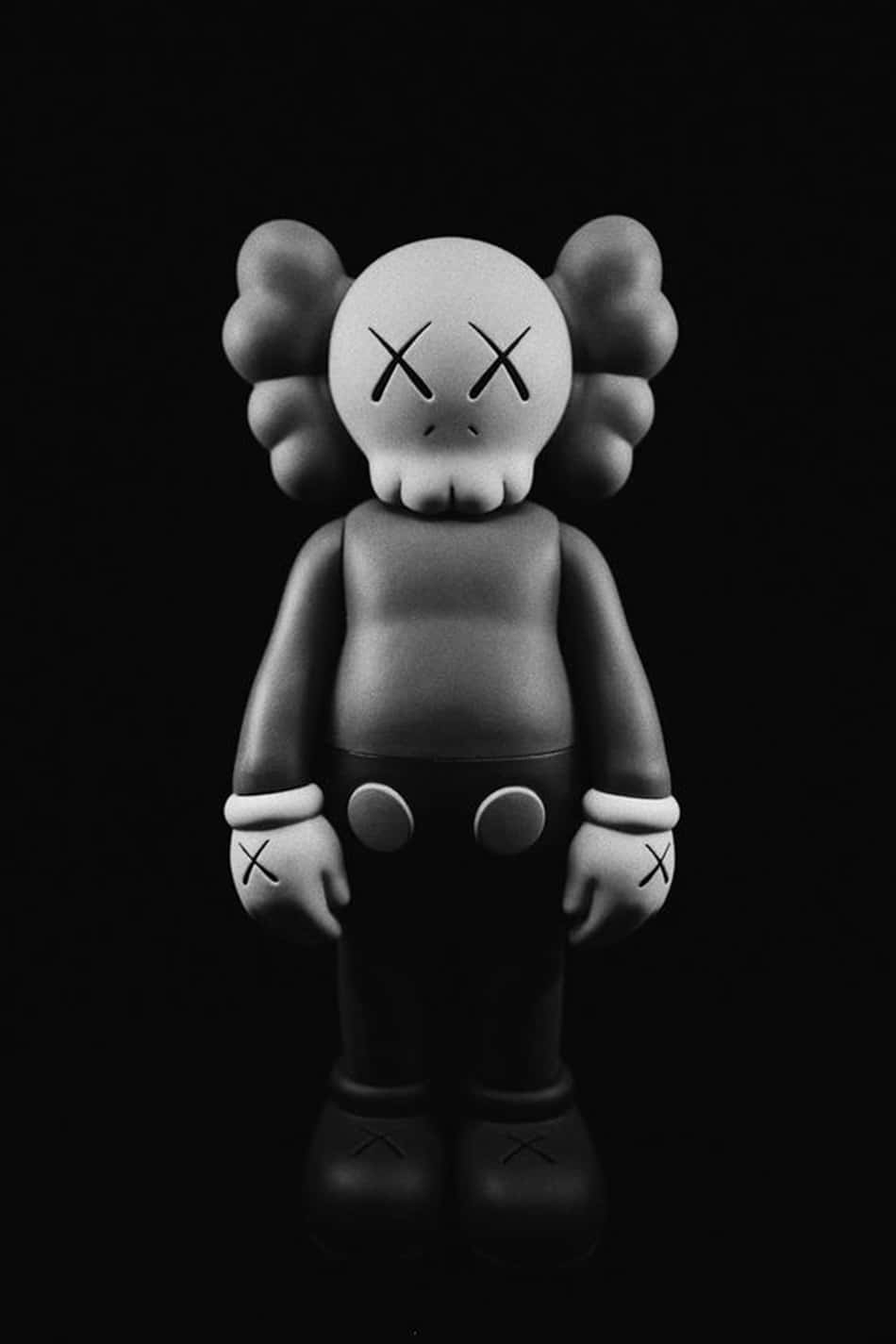 950x1430 Download Black and White Kaws Hangs Out Wallpaper, Phone