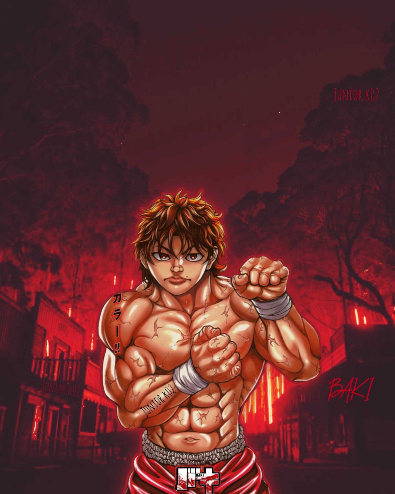 1540x1920 Download Red Aesthetic Baki Hanma Wallpaper, Phone