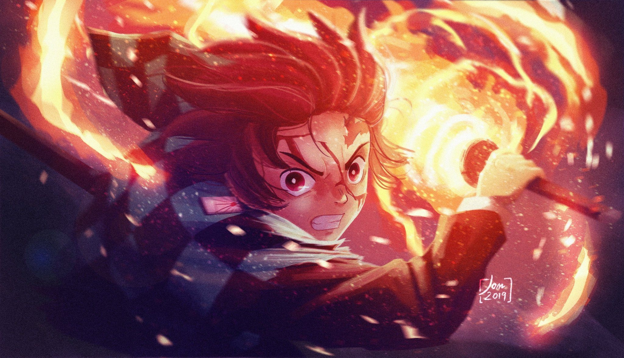 2050x1180 Alessia Trunfio. - - #DemonSlayerKimetsuNoYaiba #鬼滅の刃 #TanjirōKamado #kimetsunoyaiba #fanart. Anime demon, Slayer anime, Anime, Desktop