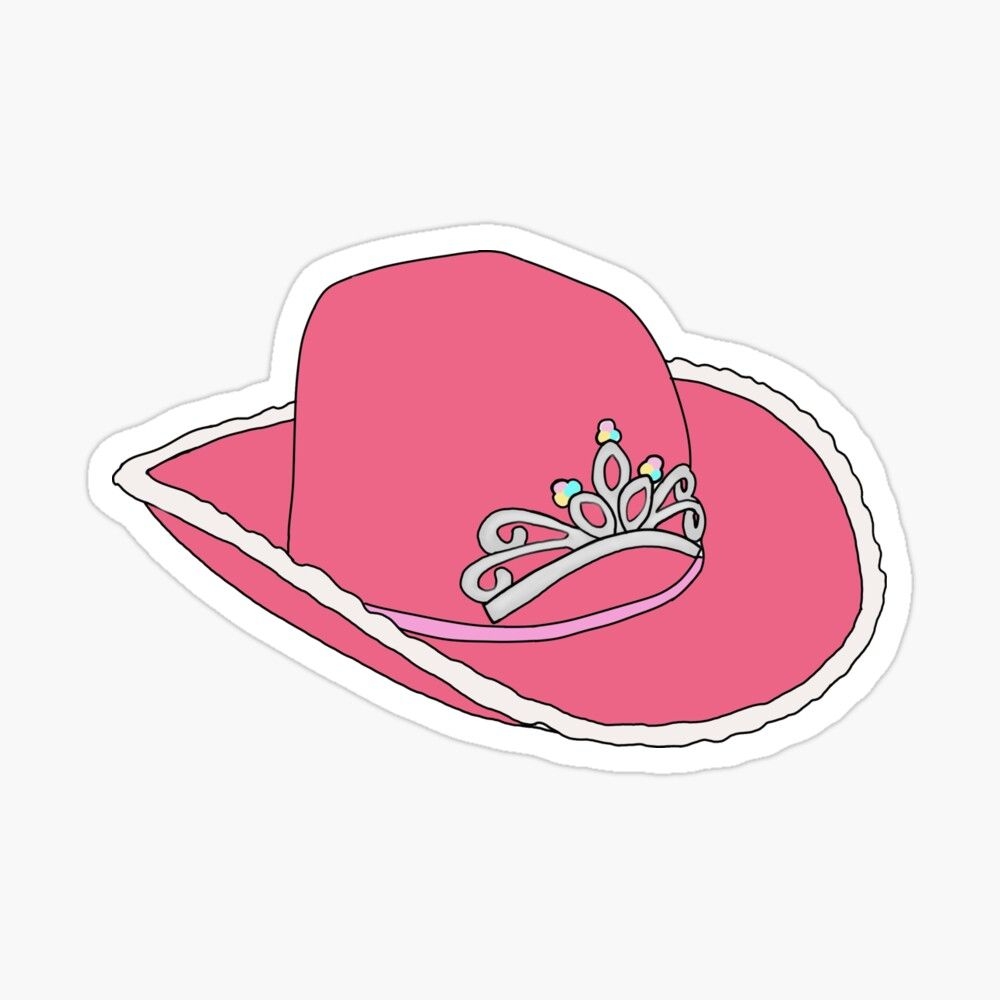 1000x1000 pink cowgirl hat Sticker by tehecaity. Preppy stickers, Cowgirl hats, Pink cowgirl, Phone