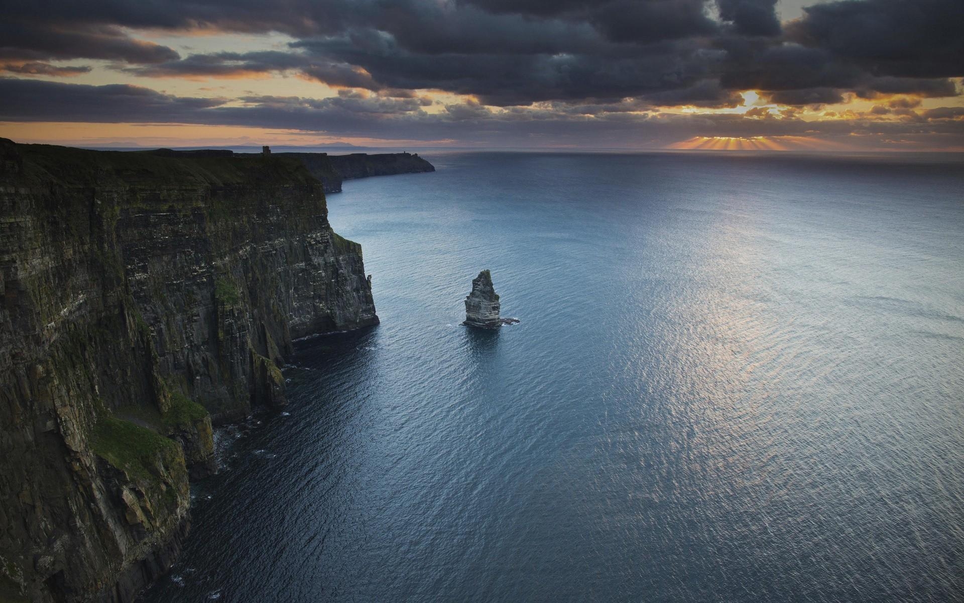 1920x1200 nature, Ireland, Cliffs of Moher, Atlantic Ocean wallpaper, Desktop