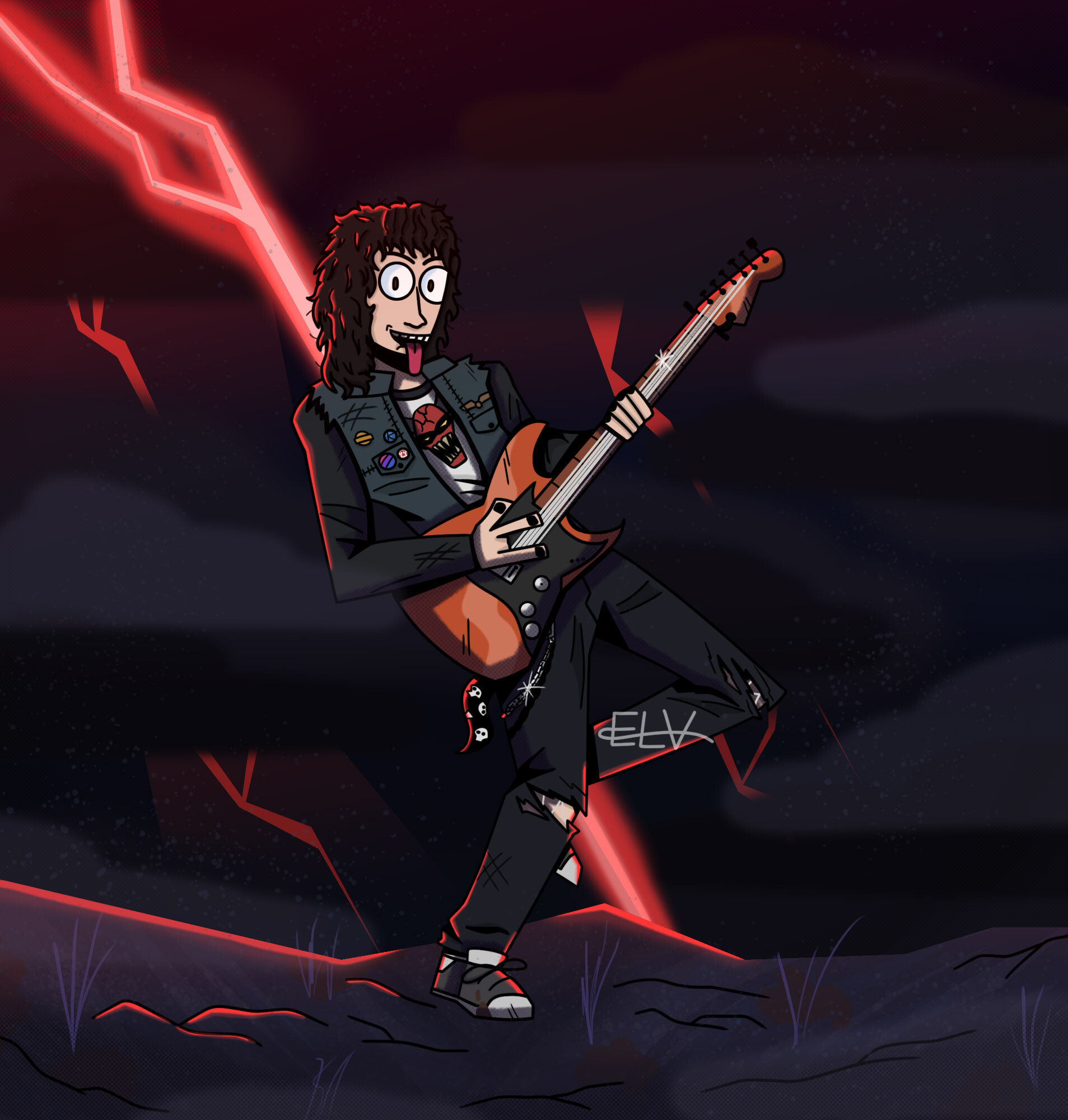 1910x2000 Eddie Munson playing guitar in the underworld, Phone