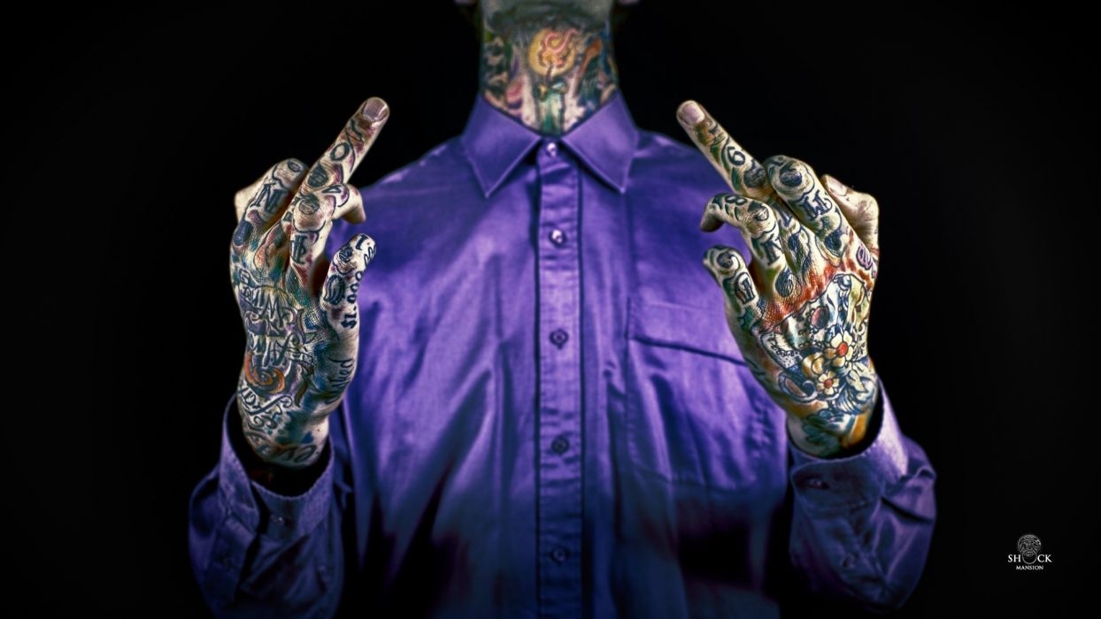 1250x700 Style Tattoo Blue Shirt Hand Fingers F*ck You Wallpaperx1080, Desktop