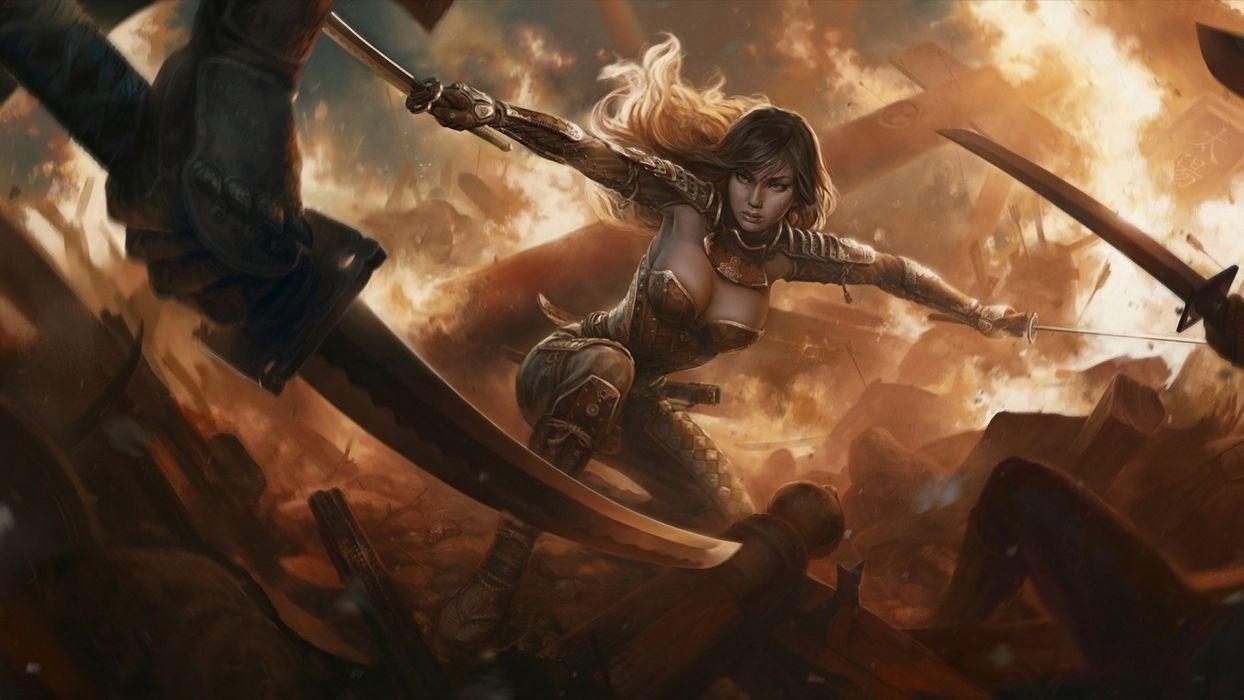 1250x700 Armor sword girl warrior weapon battle babe wallpaper, Desktop