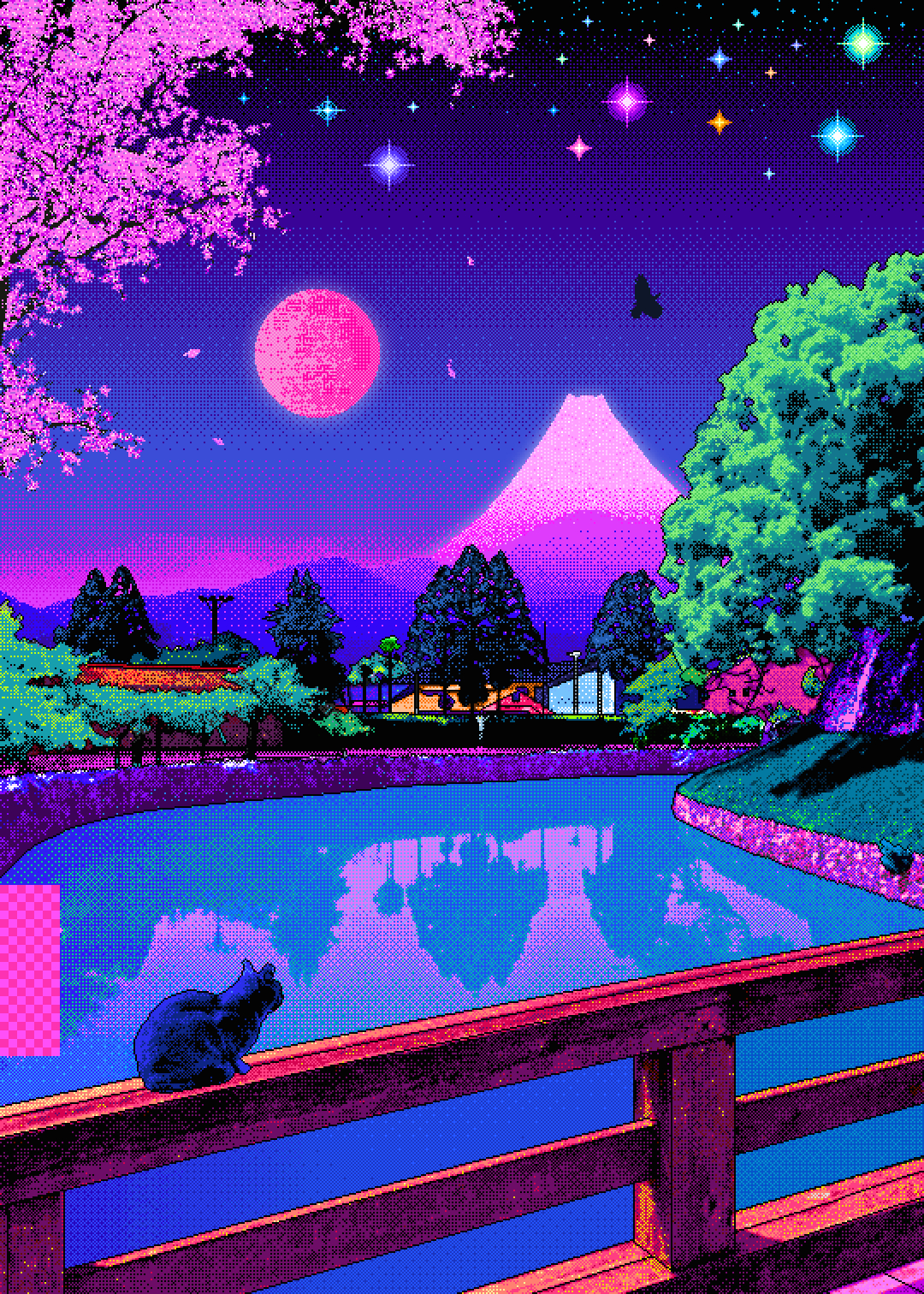 1080x1520 video garden. aesthetic. Pixel art, Vaporwave art, Phone