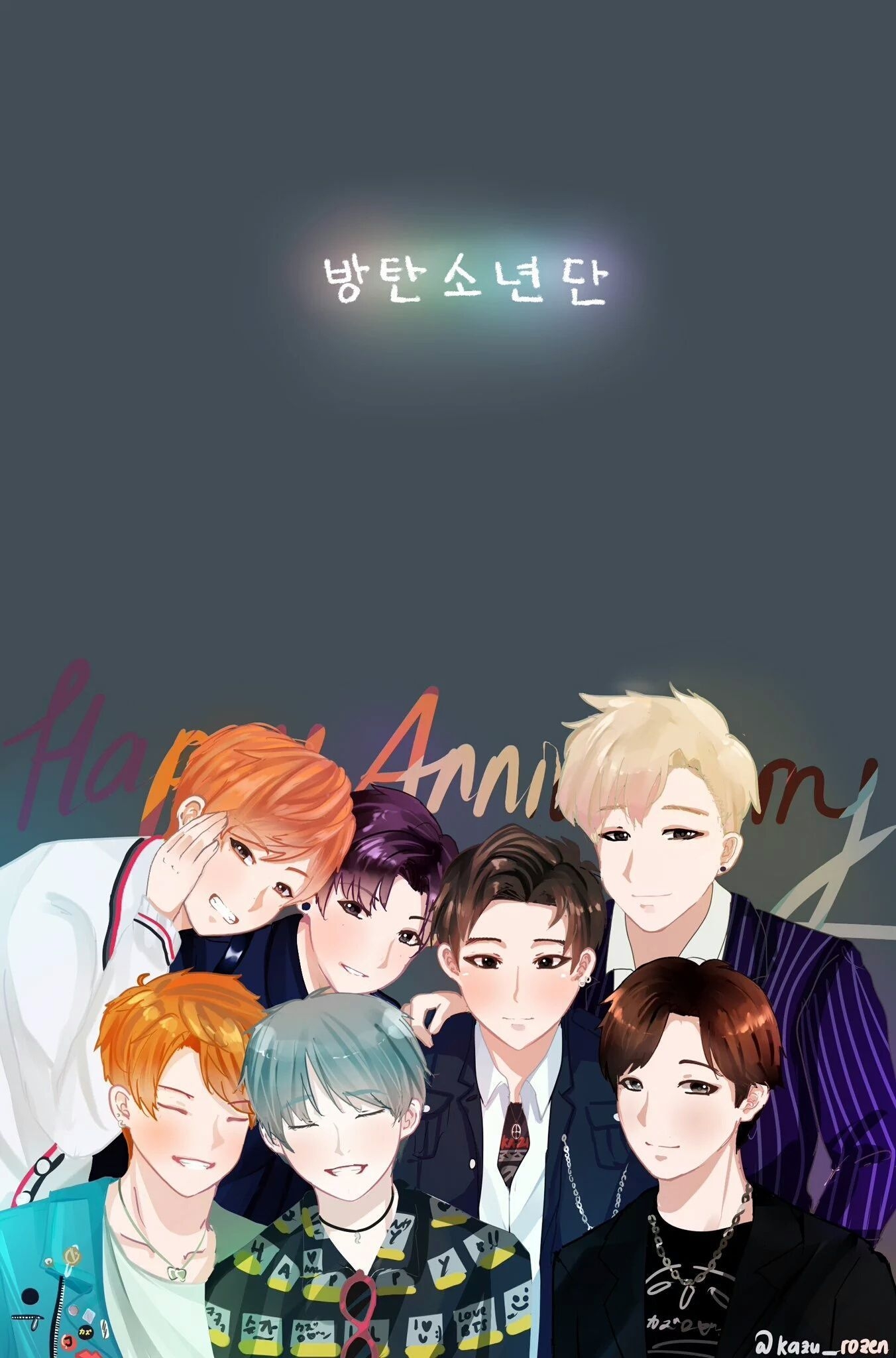 1360x2050 BTS Anime Wallpaper, Phone