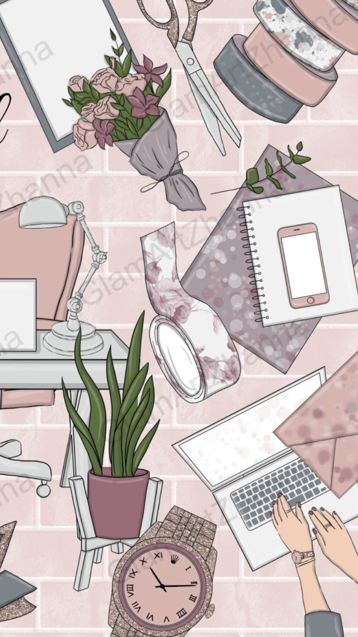 1250x2210 Study boss babe girl boss aesthetic wallpaper. Floral wallpaper, Phone