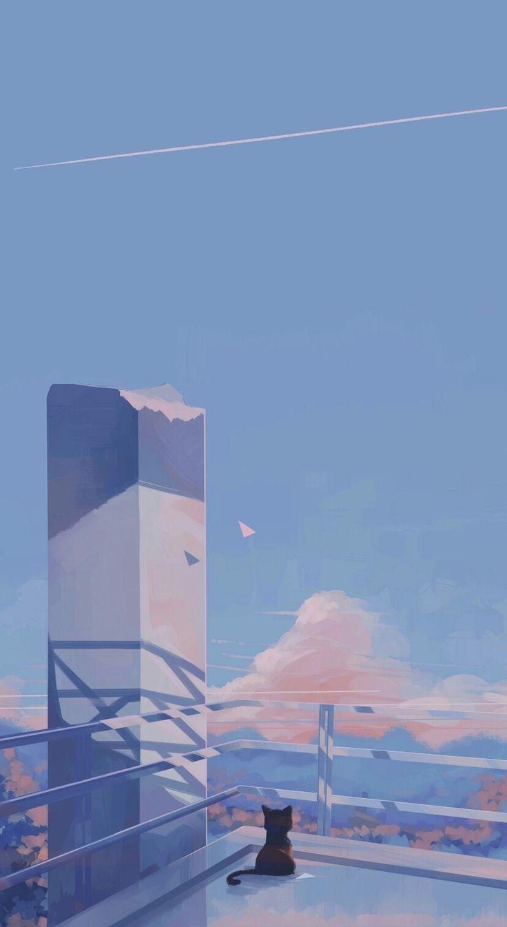 740x1350 Blue Anime Aesthetic Wallpaper Free Blue Anime Aesthetic Background, Phone