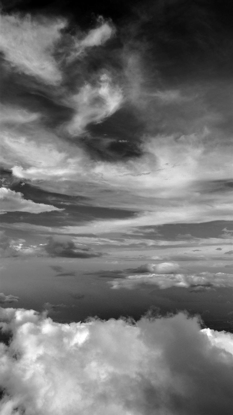 750x1340 Cloud Sky Nature Dark Bw iPhone 8, Phone