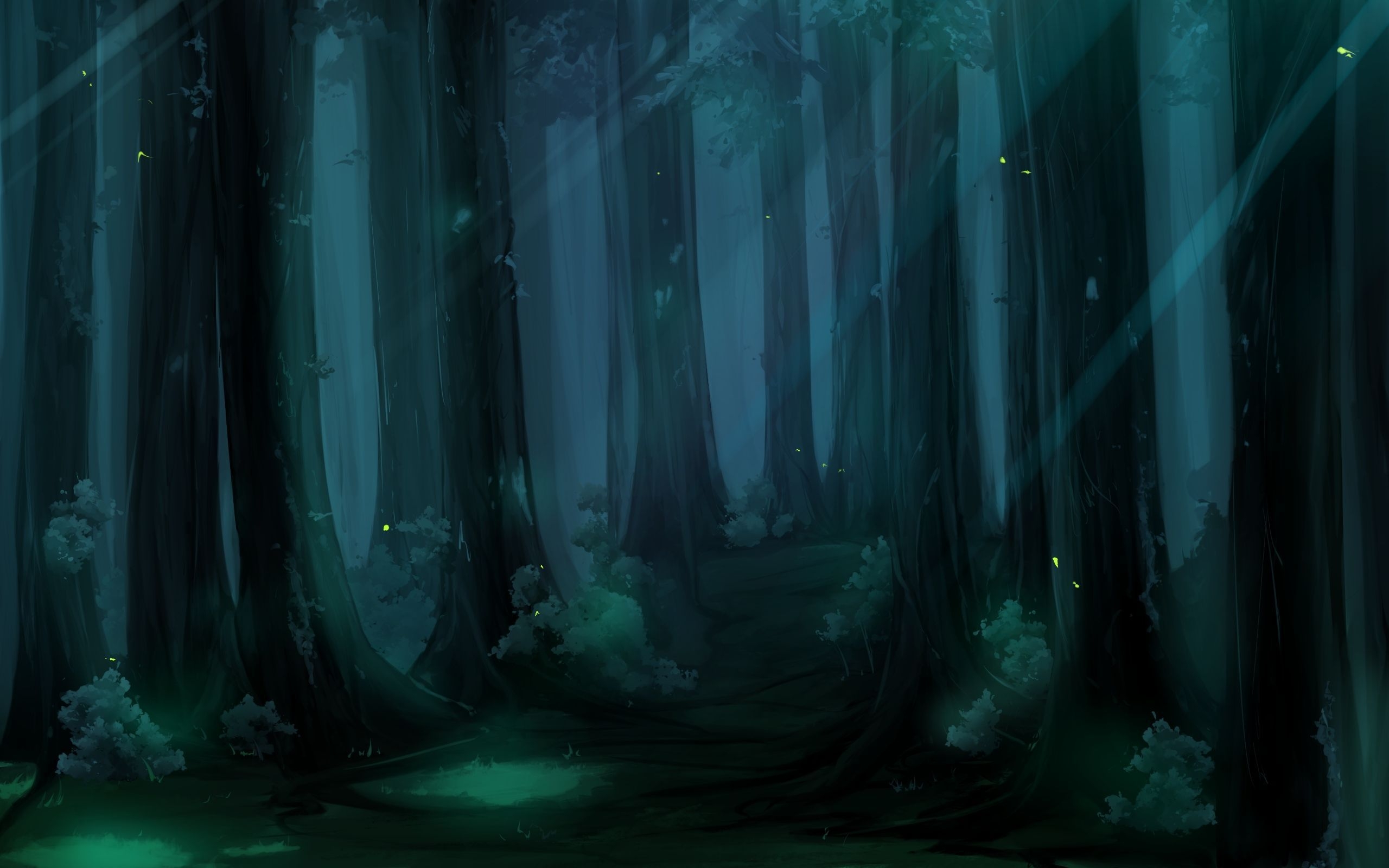 2560x1600 Anime Dark Forest Wallpaper, Desktop