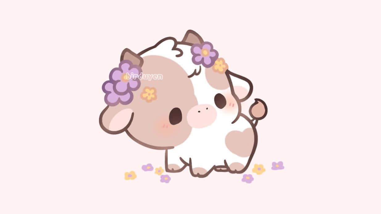 1240x700 Kawaii Cow Wallpaper, Desktop