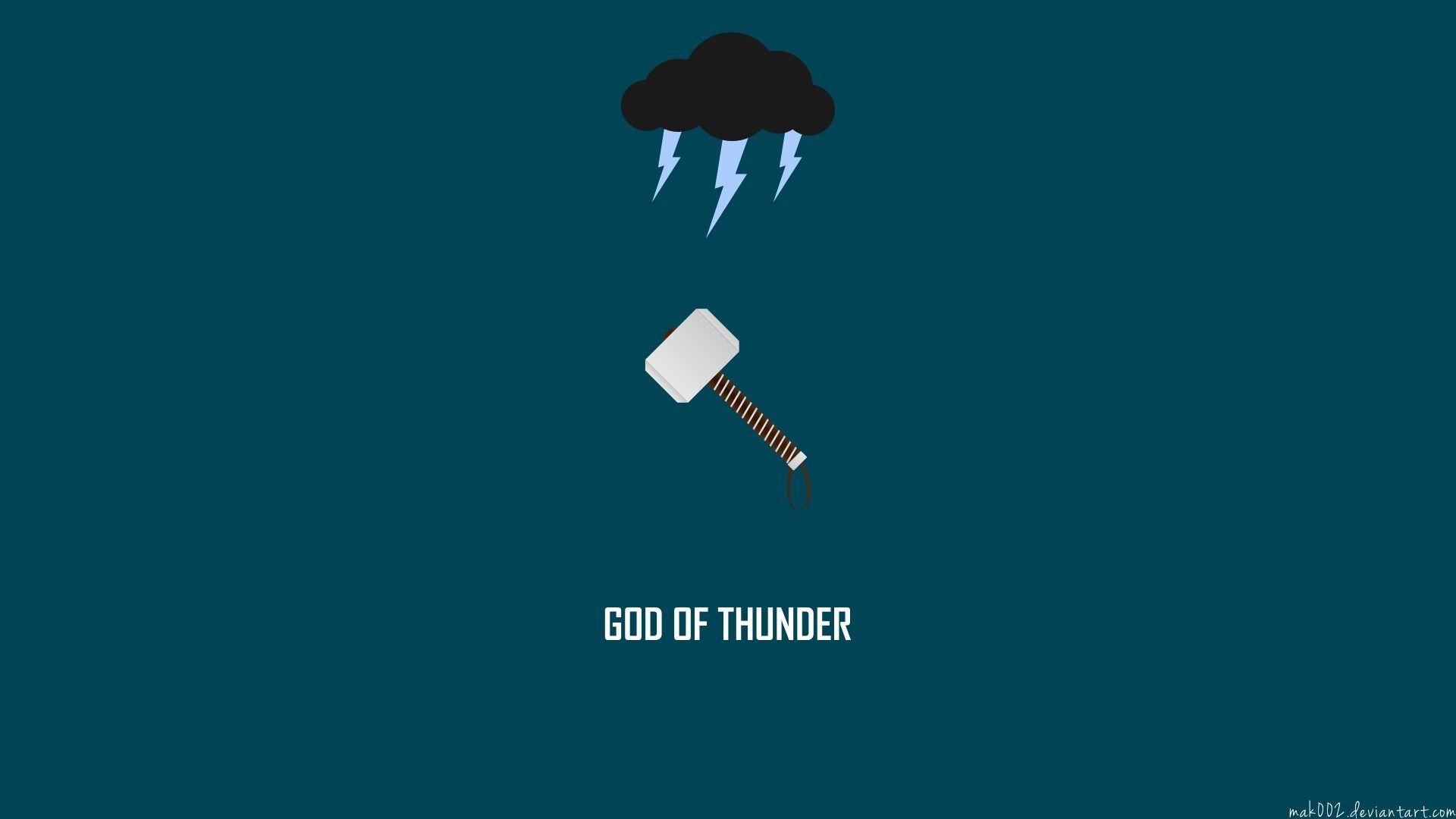 1920x1080 Thor Hammer Mjolnir Marvel Minimal Cloud Lightning HD, Desktop