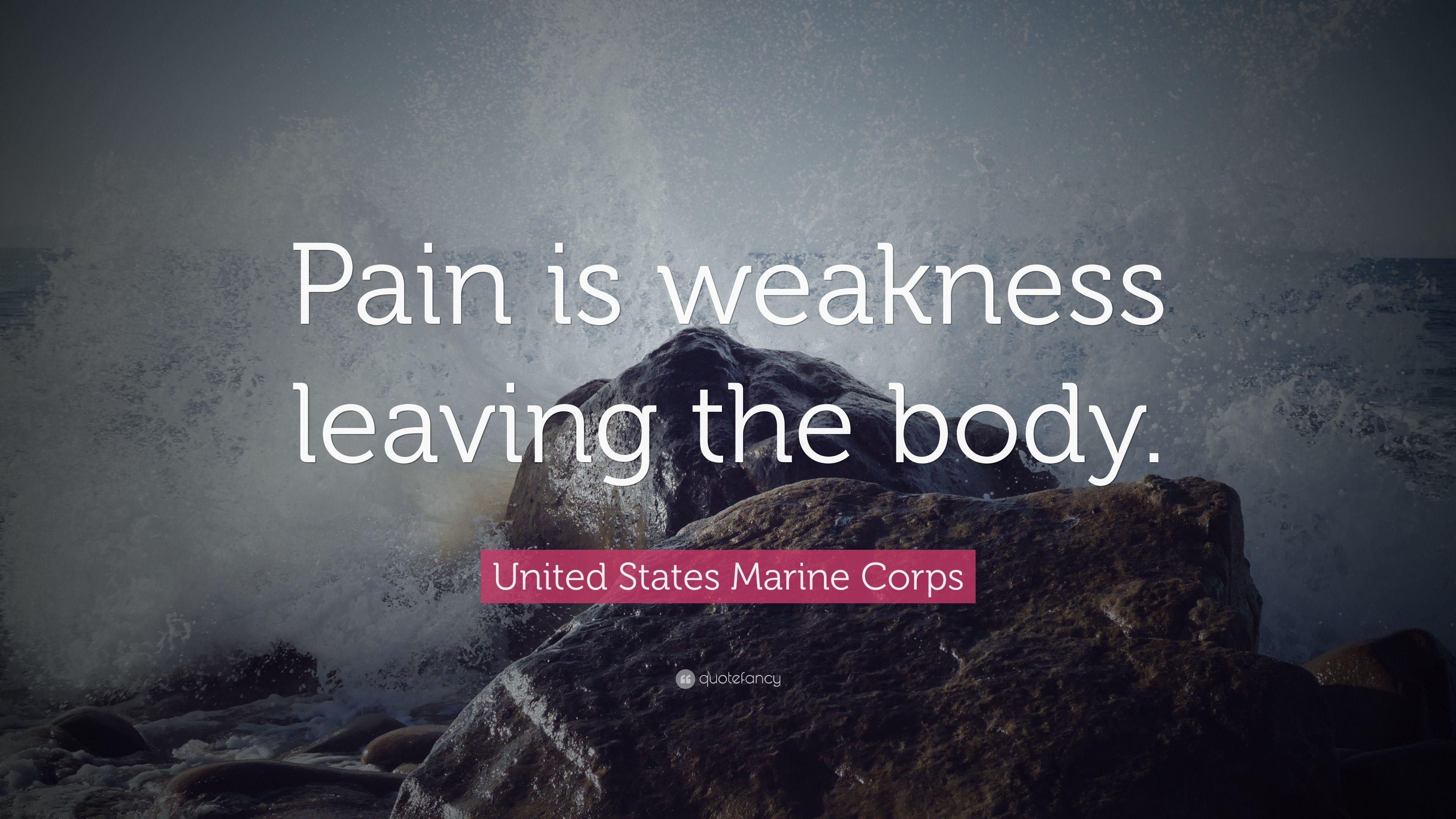 3840x2160 United States Marine Corps Quote: “Pain is weakness leaving, Desktop