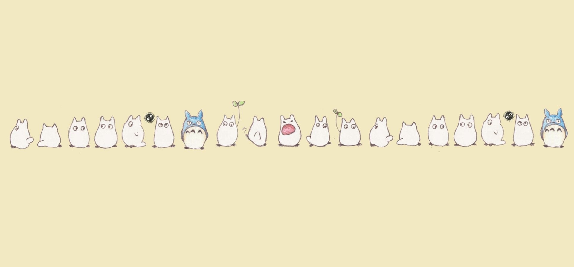 1920x900 Kawaii Totoro Desktop Wallpaper, Dual Screen