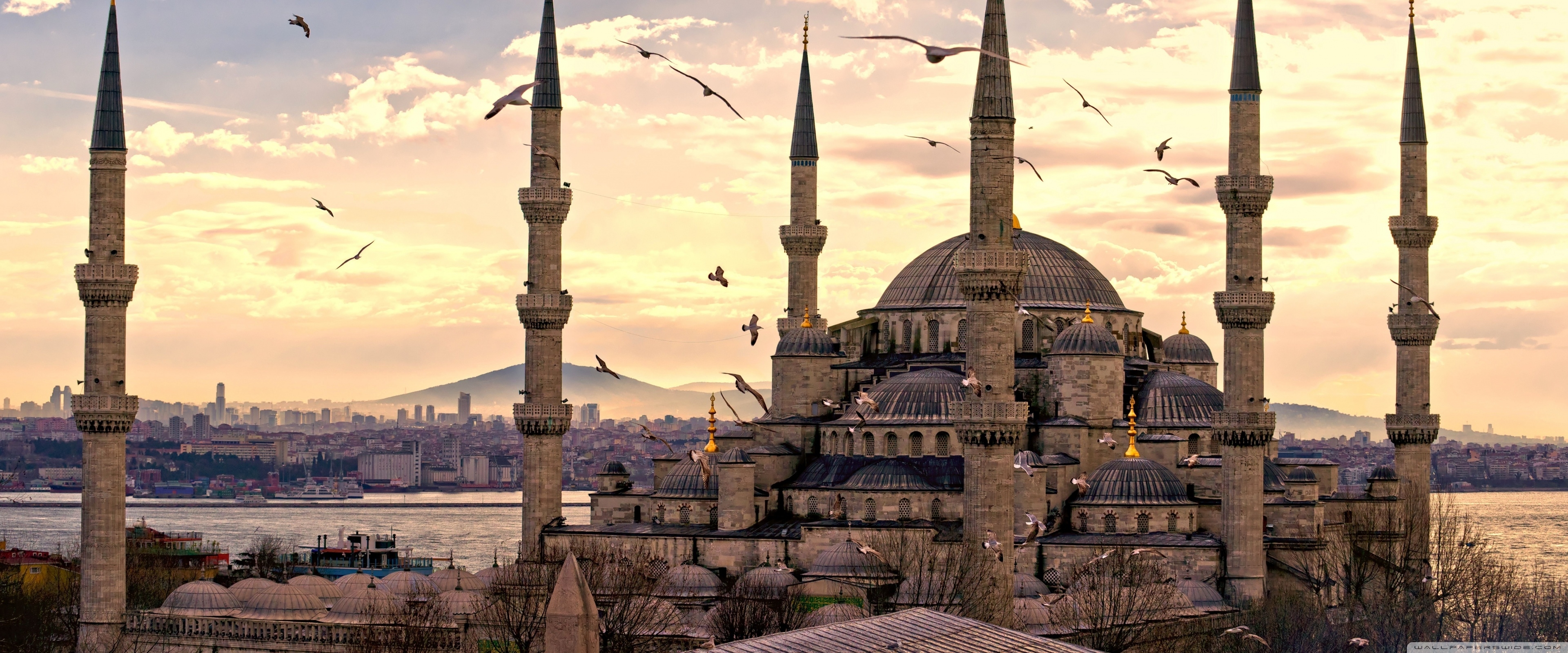 3840x1600 Istanbul Turkey 4K wallpaper, Dual Screen