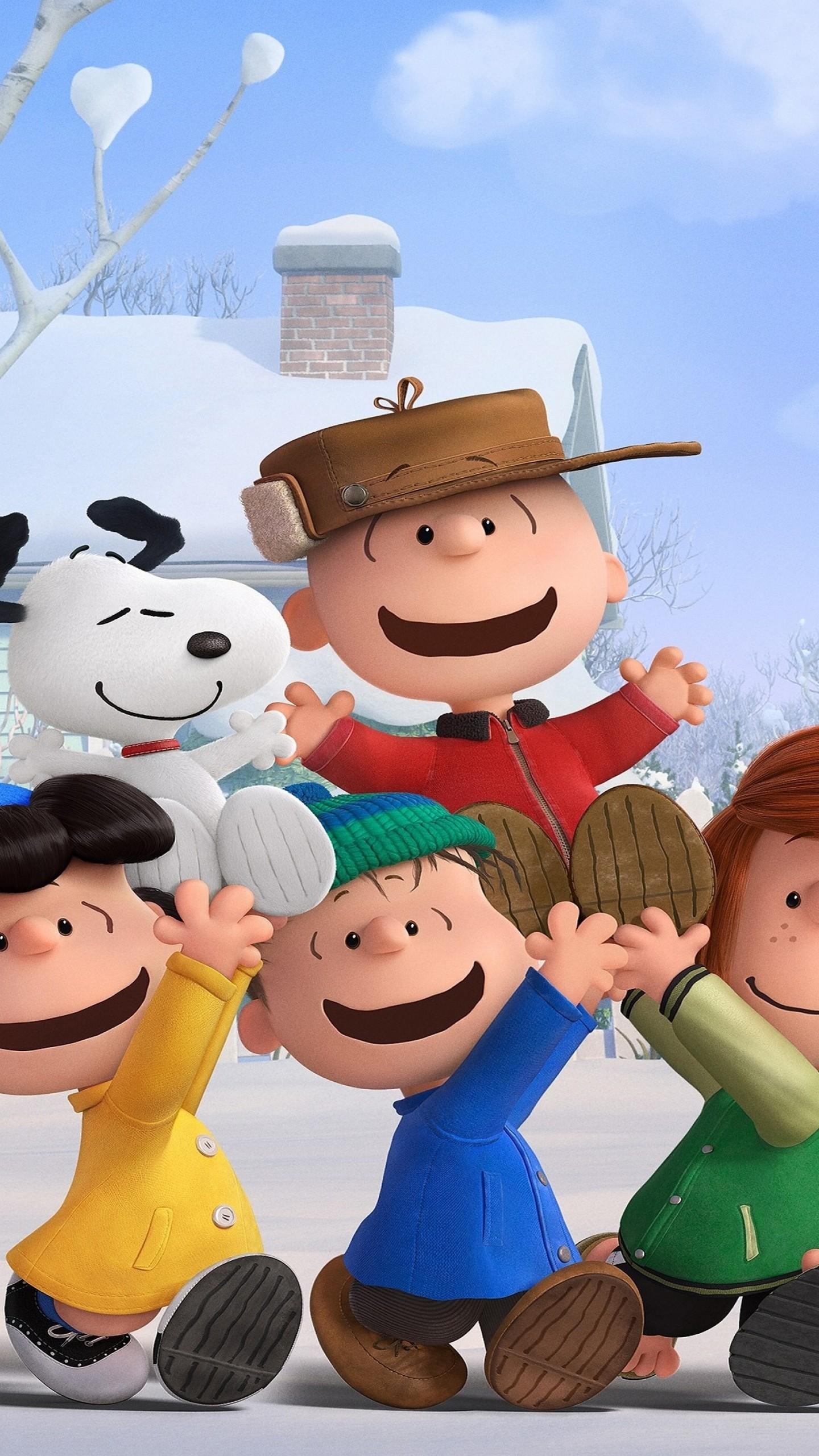 1440x2560 Wallpaper The Peanuts Movie, Snoopy, Charlie Brown, winter, Phone