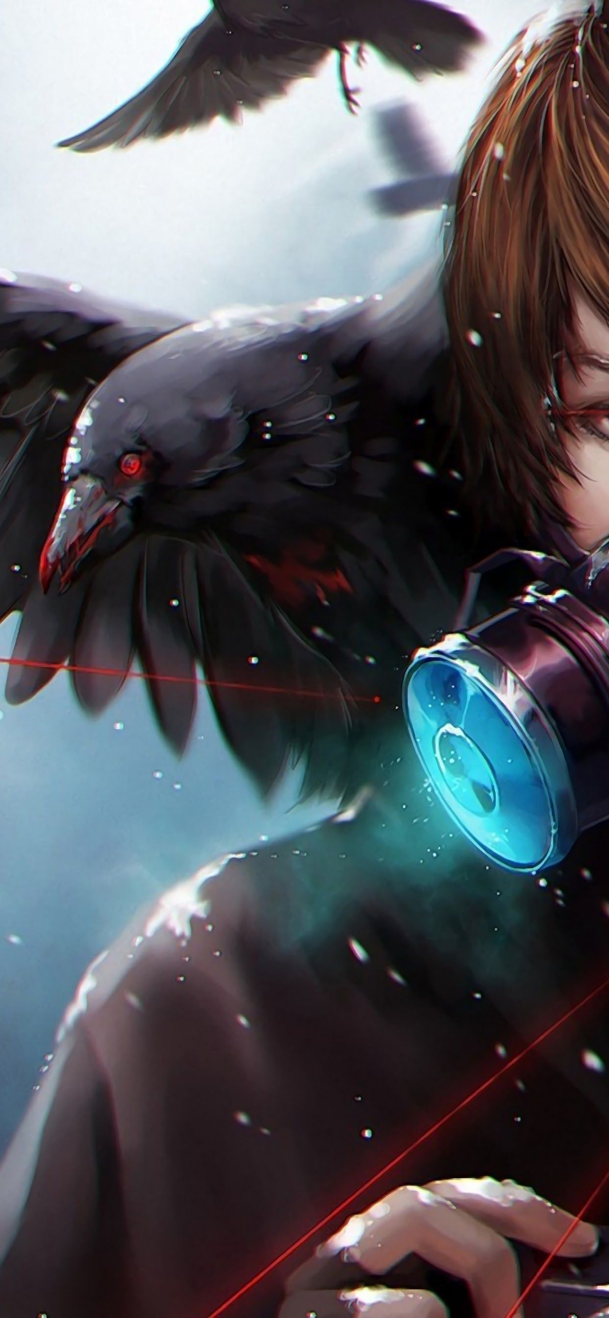 1250x2690 Anime Gas Mask Crow 4K 3840x2160 Wallpaper, Phone