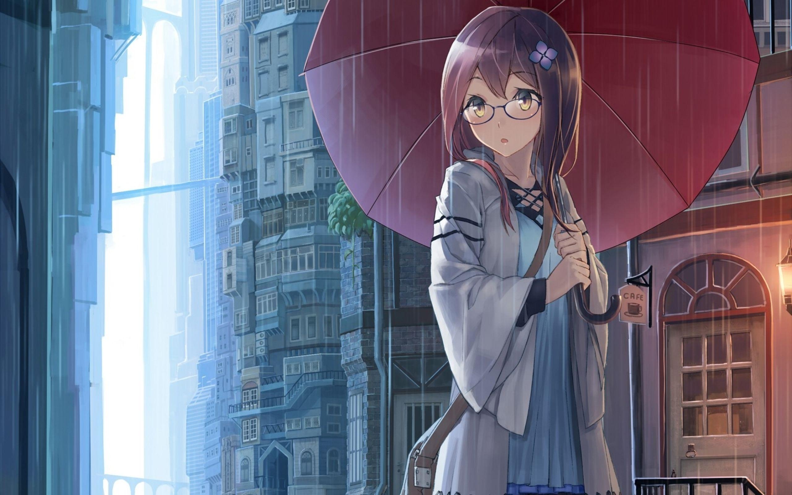 2560x1600 Fantastic Anime Rain Wallpaper, Desktop