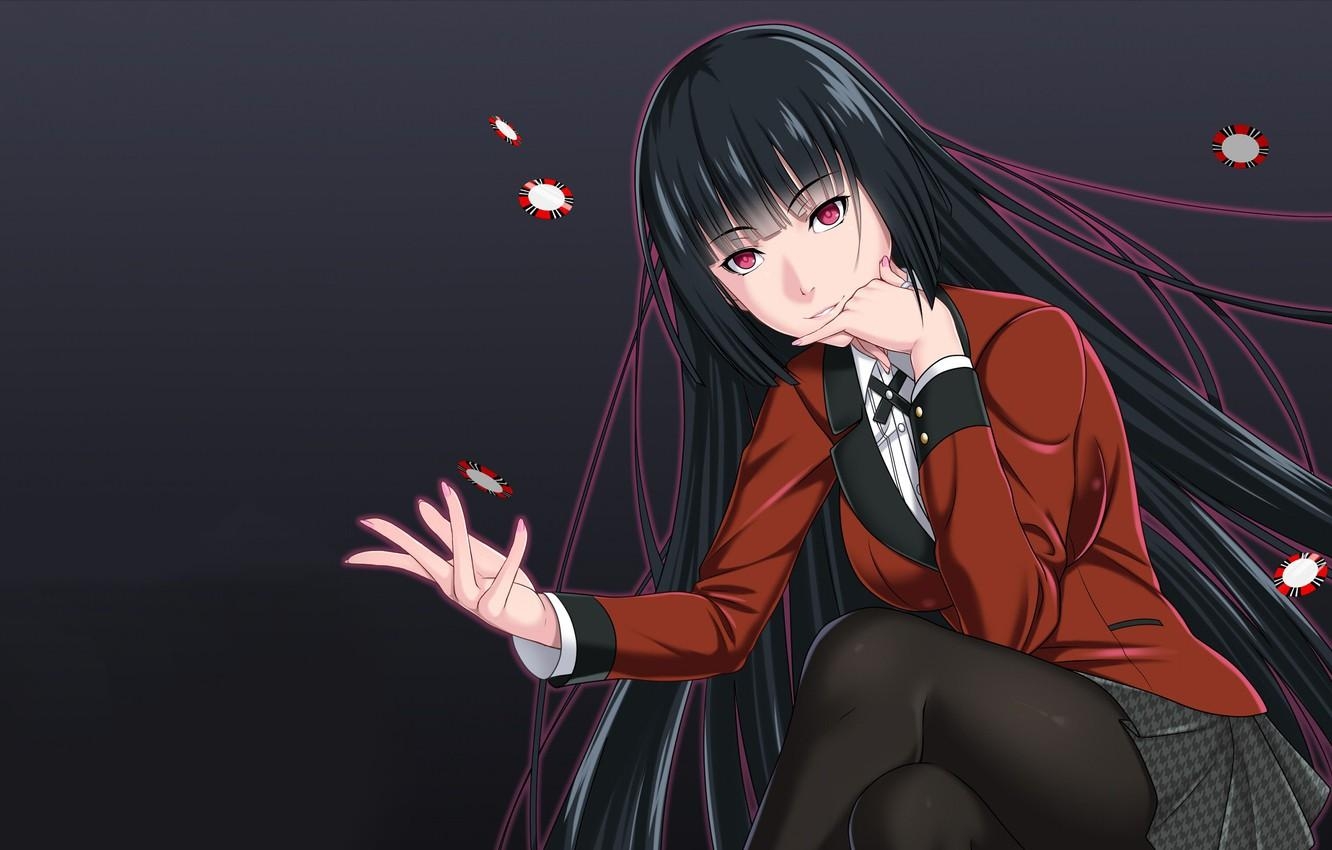 1340x850 Wallpaper girl, anime, japanese, bishojo, seifuku, Kakegurui, Desktop