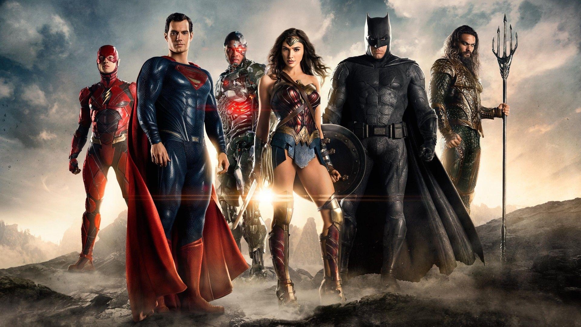 1920x1080 Wallpaper Justice League, 2017 Movies, Flash, Superman, Wonder, Desktop