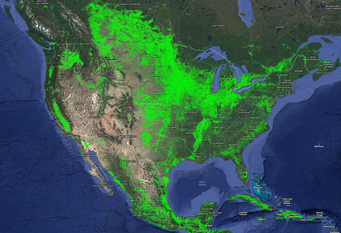 1140x780 Map of Croplands in the United States, Desktop