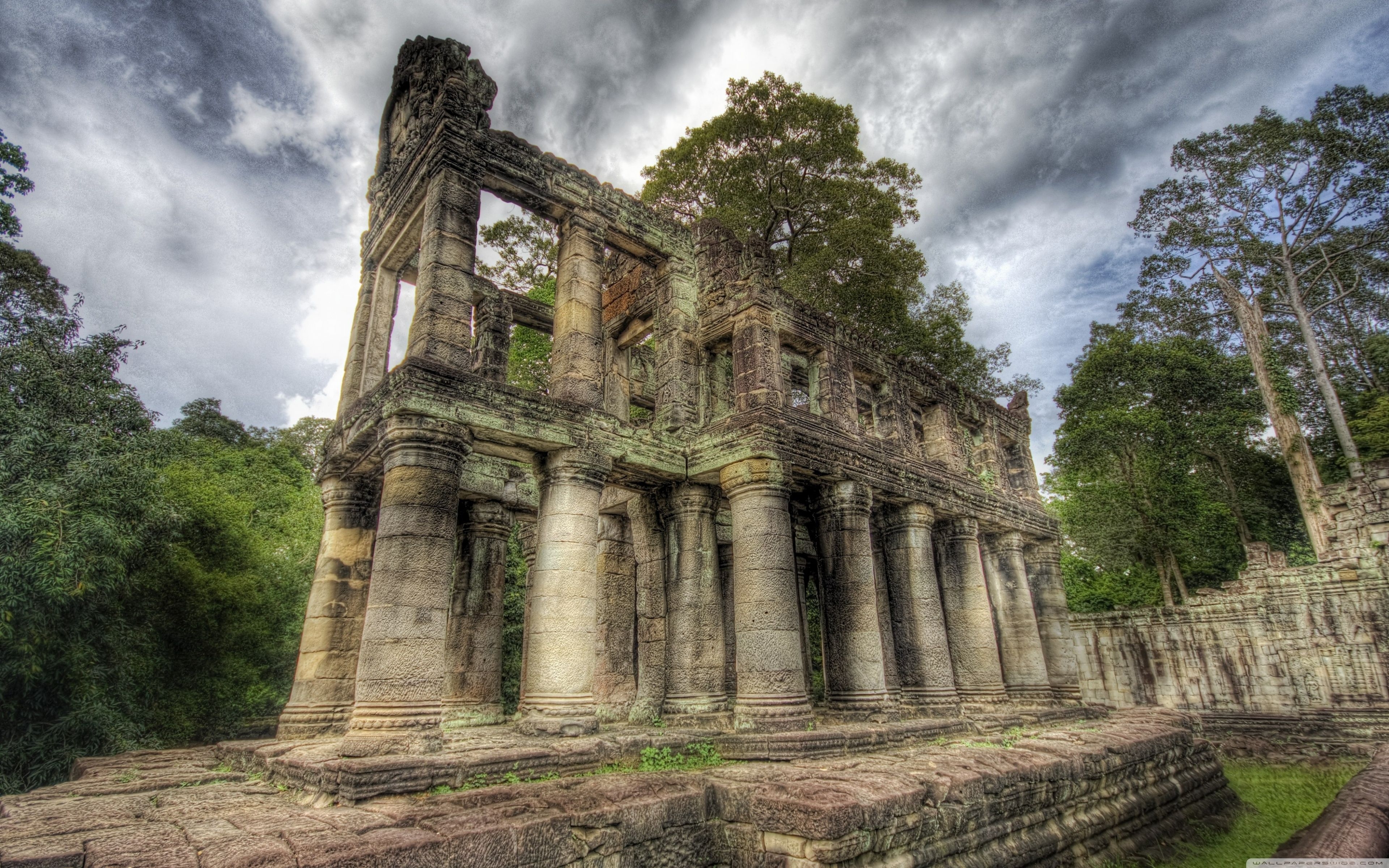 3840x2400 Ancient Library, Cambodia HD desktop wallpaper, High Definition, Desktop