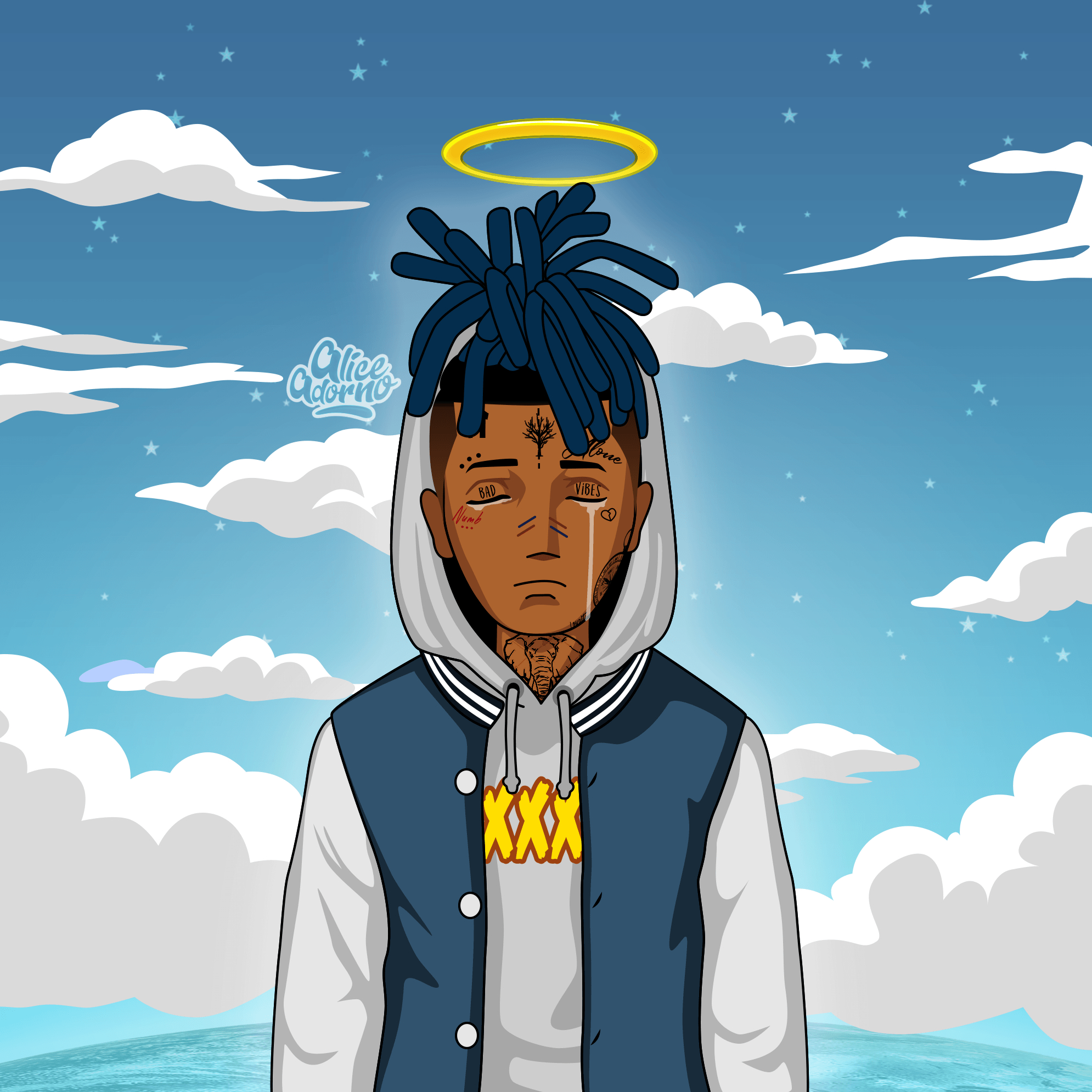 1990x1990 XXXTentacion Cartoon Wallpaper Free XXXTentacion Cartoon, Phone