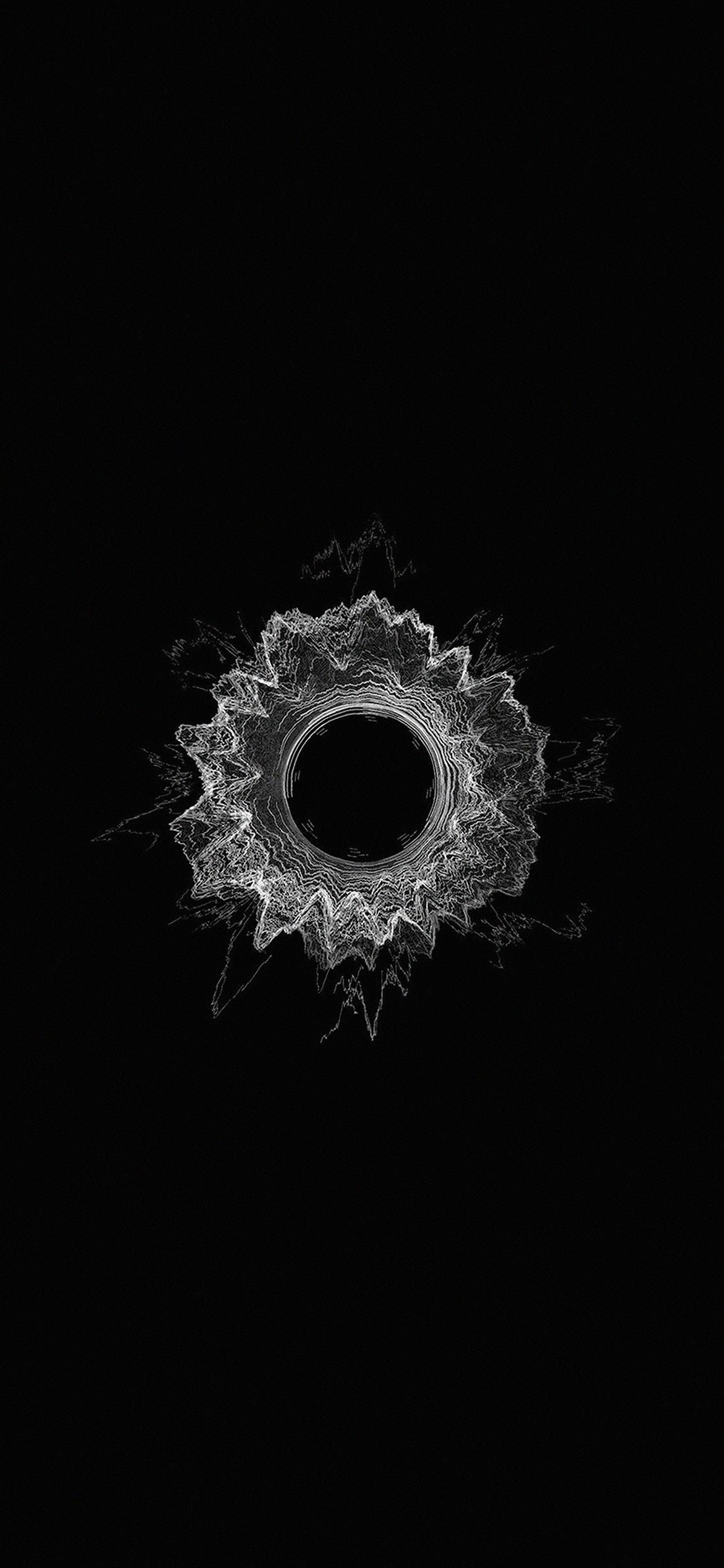 1130x2440 Dark hole black minimal pattern background iPhone X Wallpaper, Phone