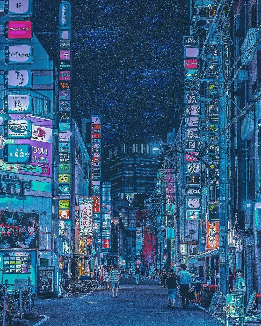 1080x1350 Nightlife in Tokyo's Streets by Yoshito Hasaka. Night life, City wallpaper, Tokyo, Phone