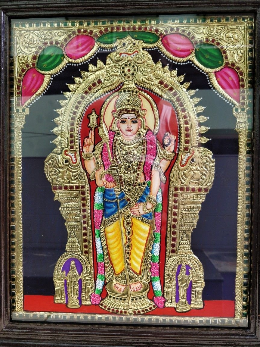 870x1160 Thiruchendur Murugan. Tanjore painting, Lord murugan wallpaper, Painting, Phone