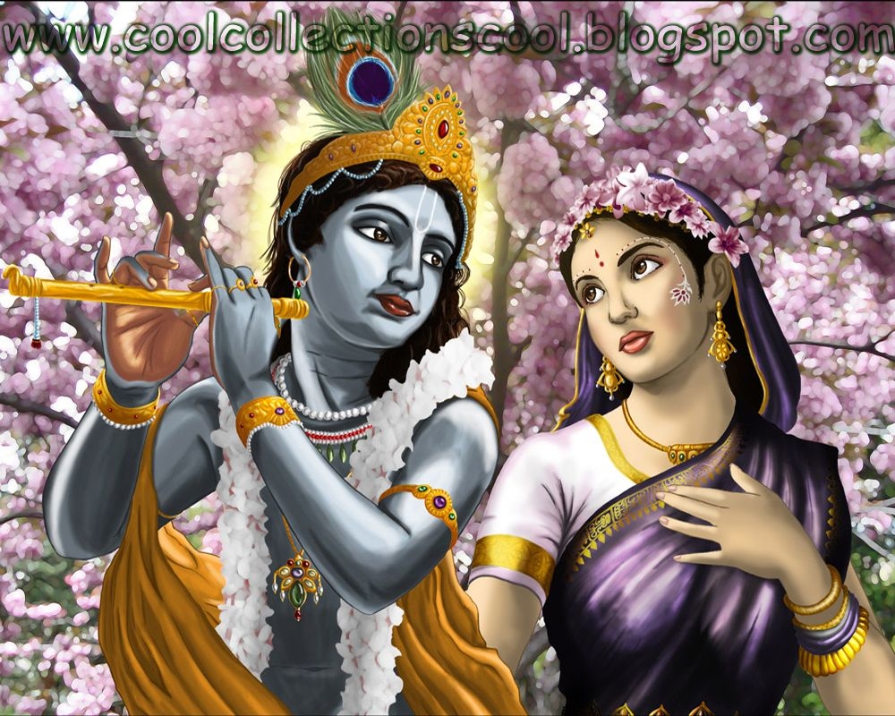 1000x800 wallpaper name: Radha and Krishna's Romantic Love story, Desktop