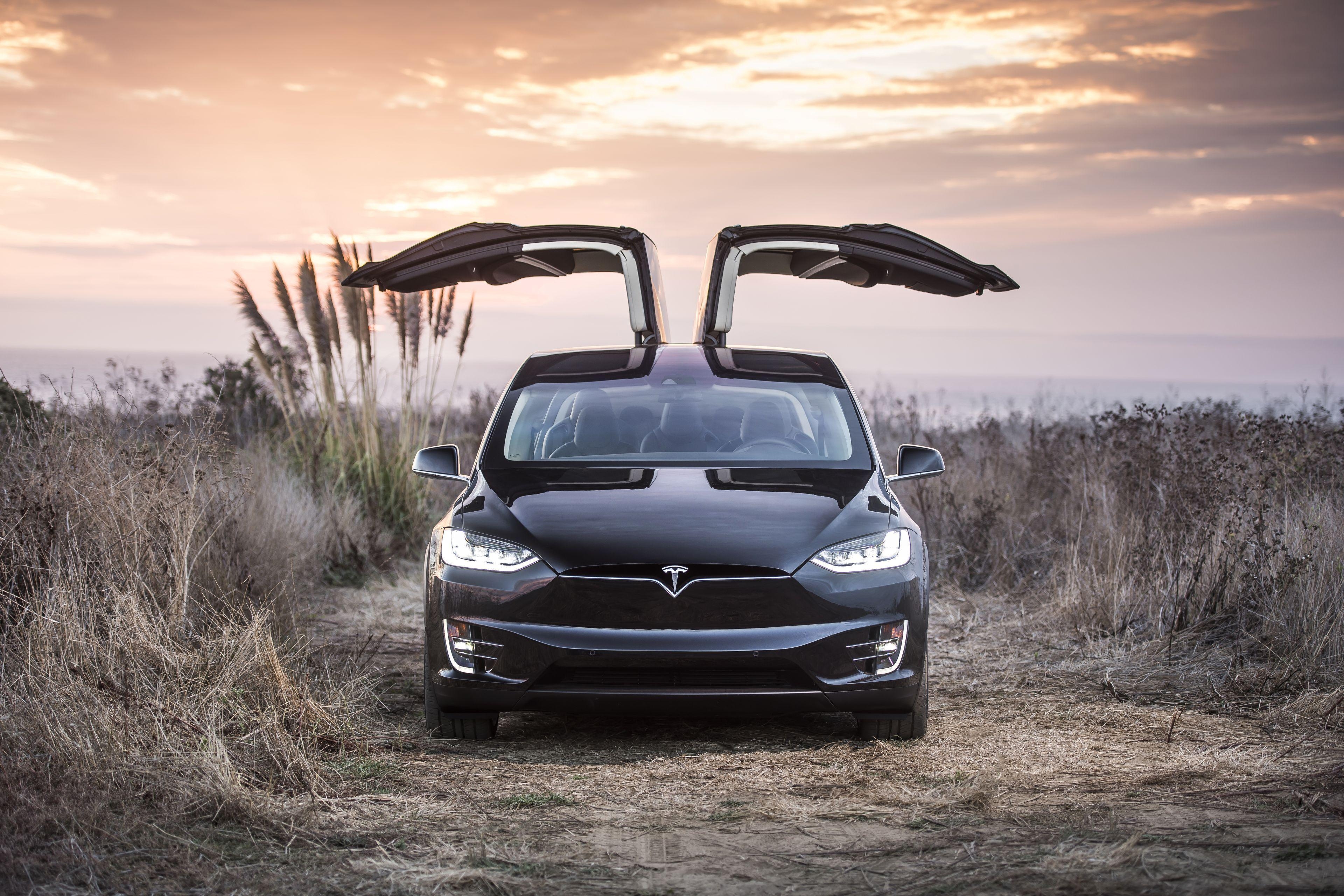 3840x2570 Wallpaper Wednesday: Tesla Model X Black & Red, Desktop