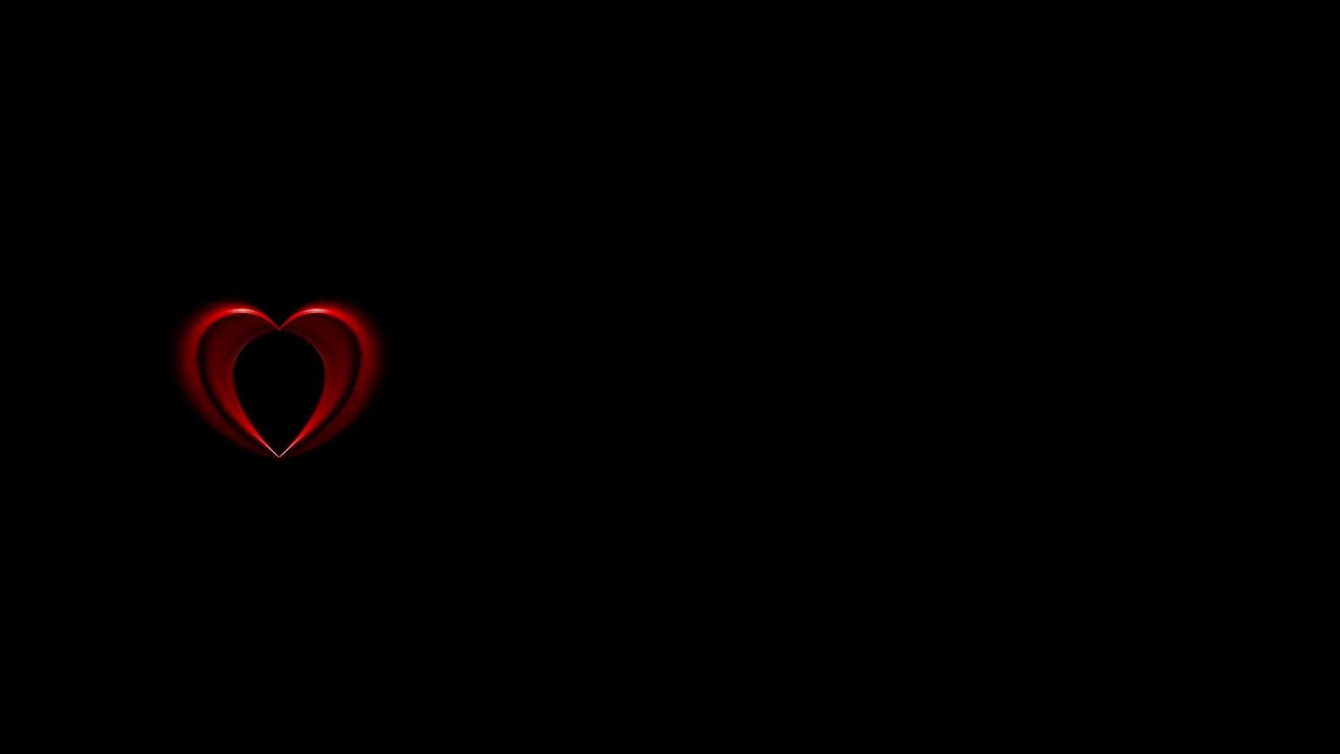 1920x1080 Red Heart Black Background, Desktop