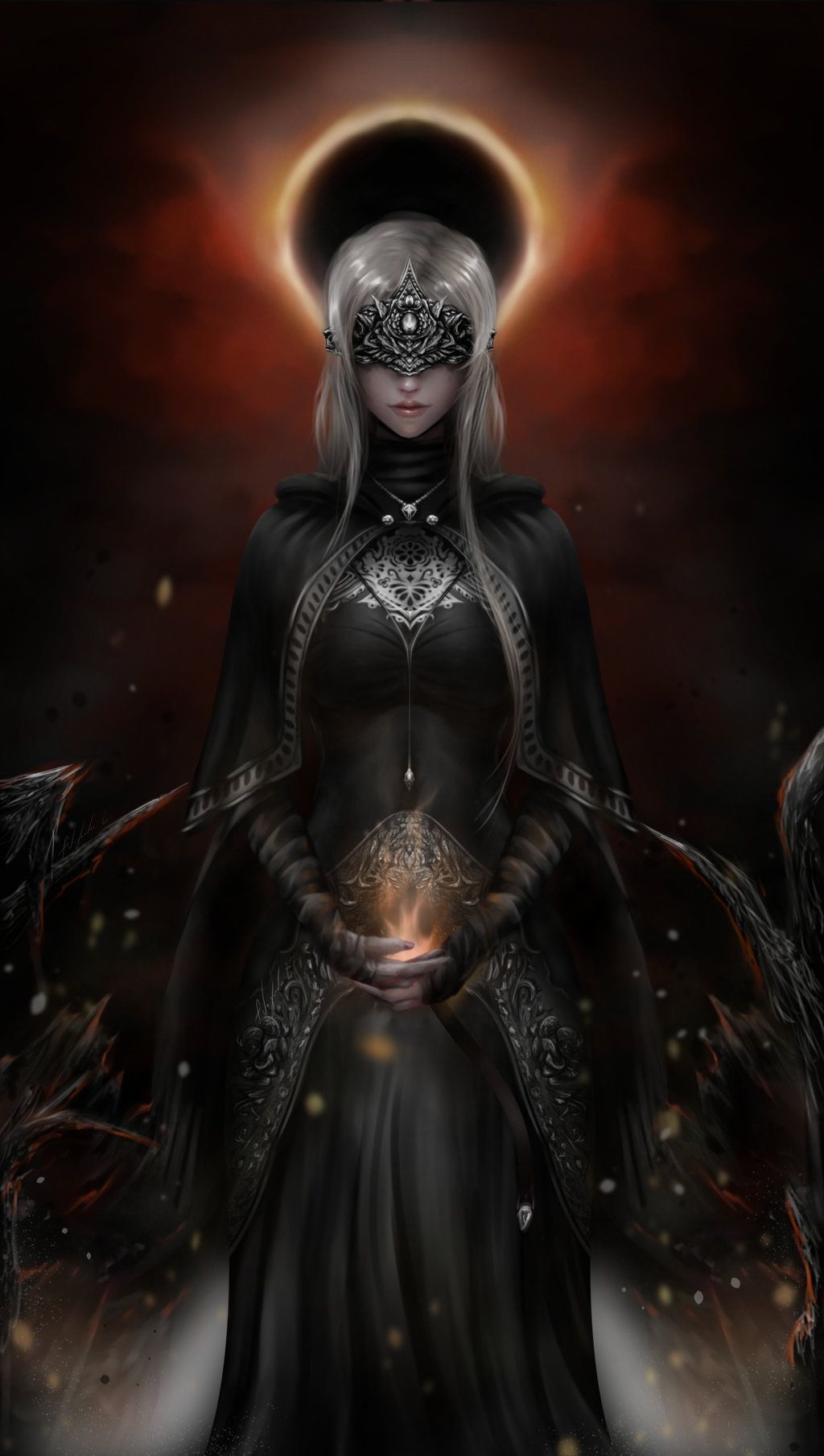 1030x1810 Firekeeper by DeFeNiXx. Dark souls art, Dark souls artwork, Dark souls tattoo, Phone