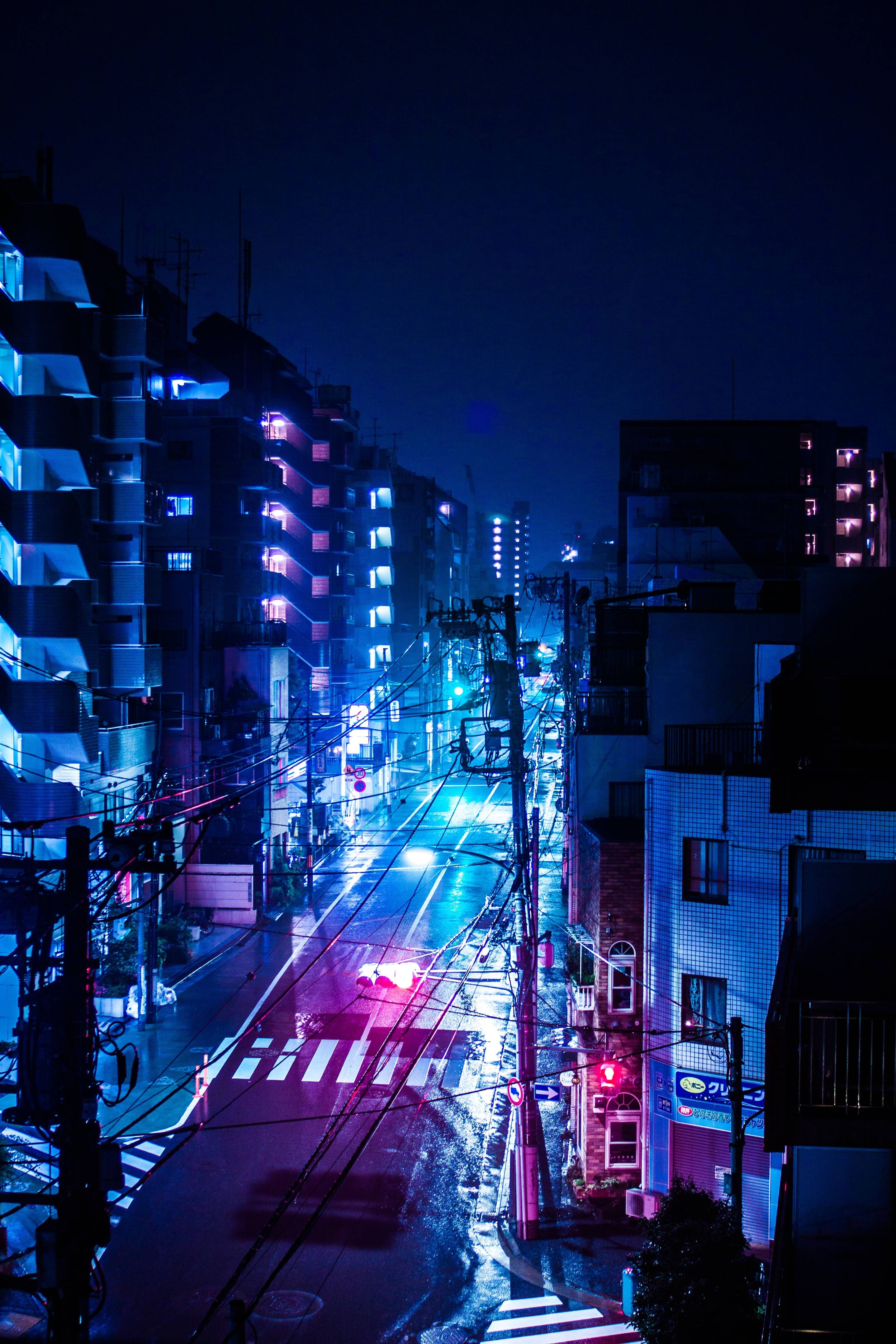 3120x4680 A rainy night in Tokyo, Japan. Anime city, City aesthetic, Phone