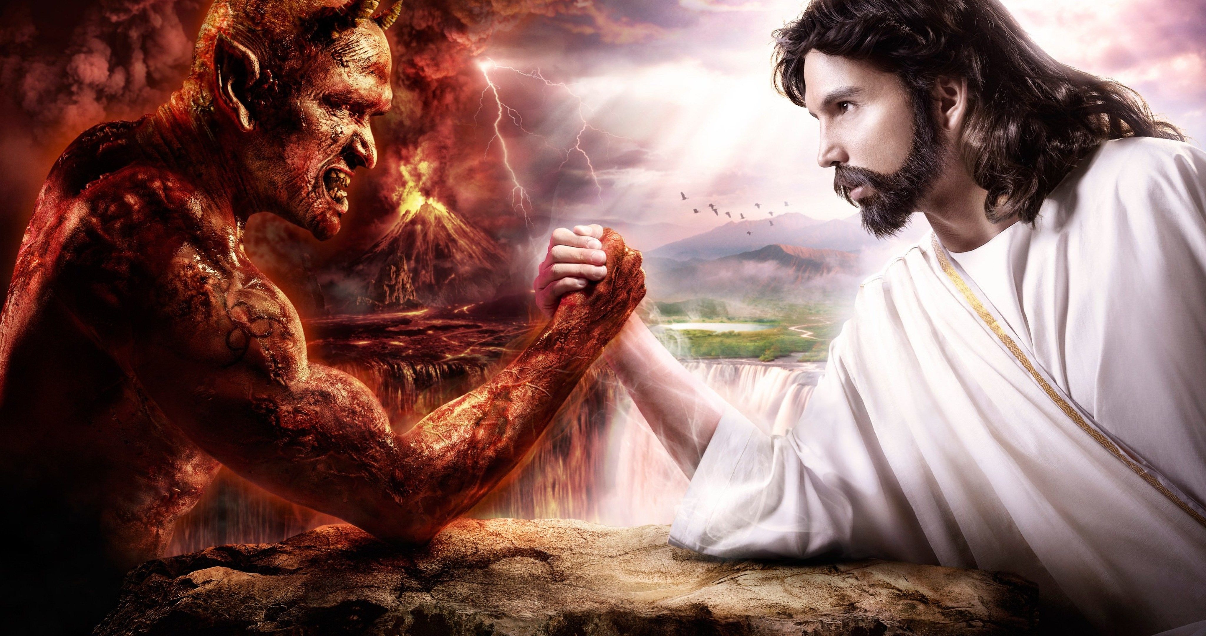 4100x2160 jesus vs devil 4k ultra HD wallpaper. wall paper. God picture, Desktop