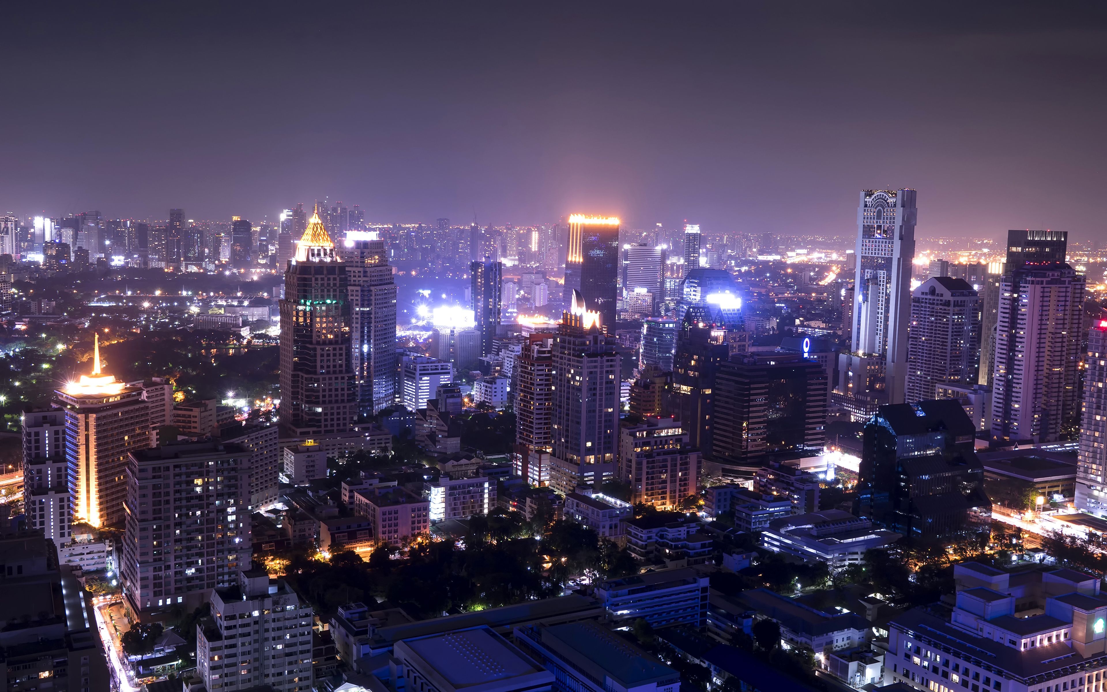 3840x2400 Picture South Africa Megapolis Johannesburg Night Cities, Desktop